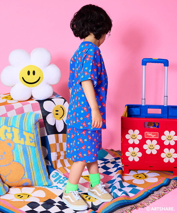 🇯🇵預訂 日本直送🇯🇵Markey’s x Wiggle Wiggle四色圖案滿印華夫格短褲