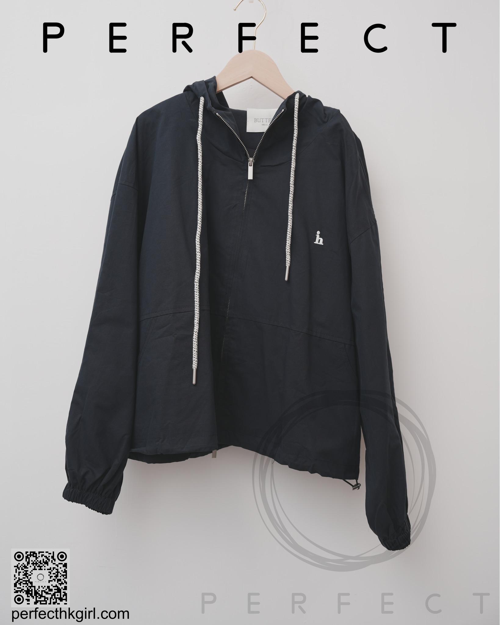 J0027_動感文青拉鍊外套 (文青藏藍色）