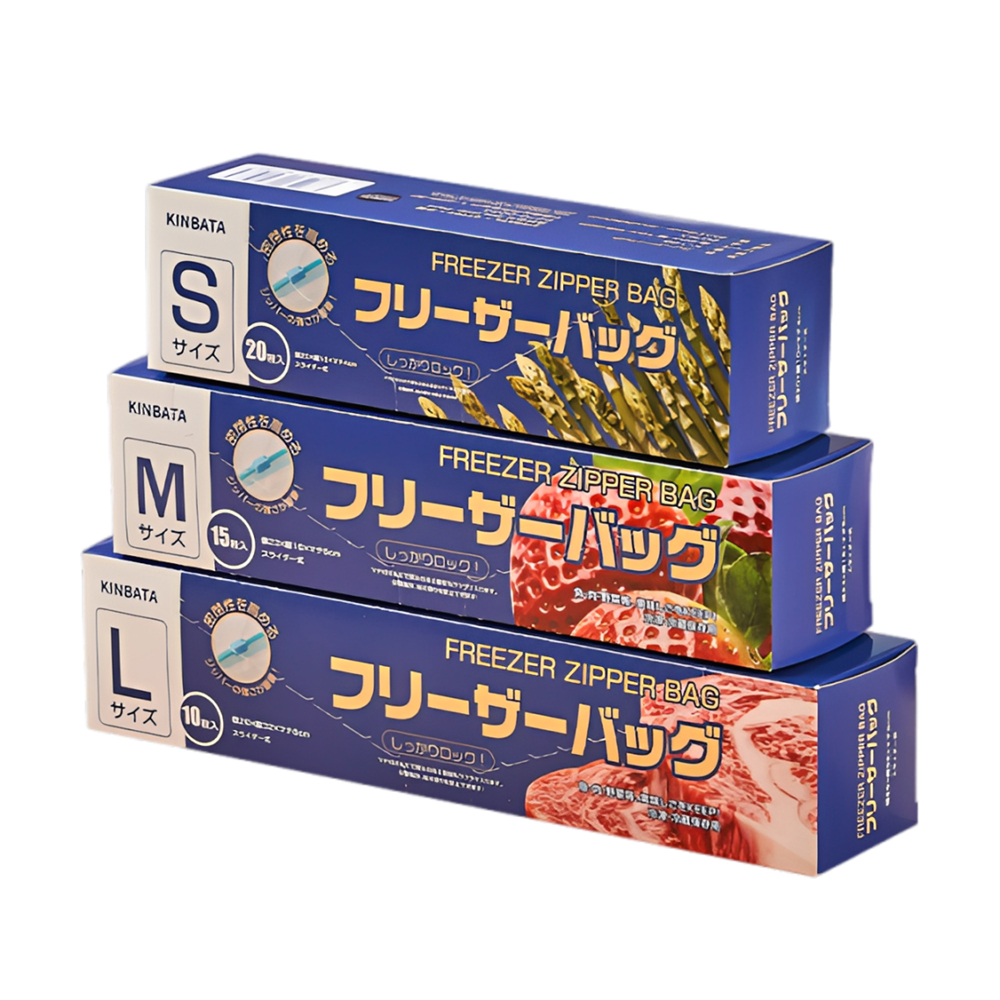 kinbata加厚食品級保鮮袋  食物袋 密實袋 封口袋 高品質 冰箱專用拉鏈袋 S [平行進口]  HK2692