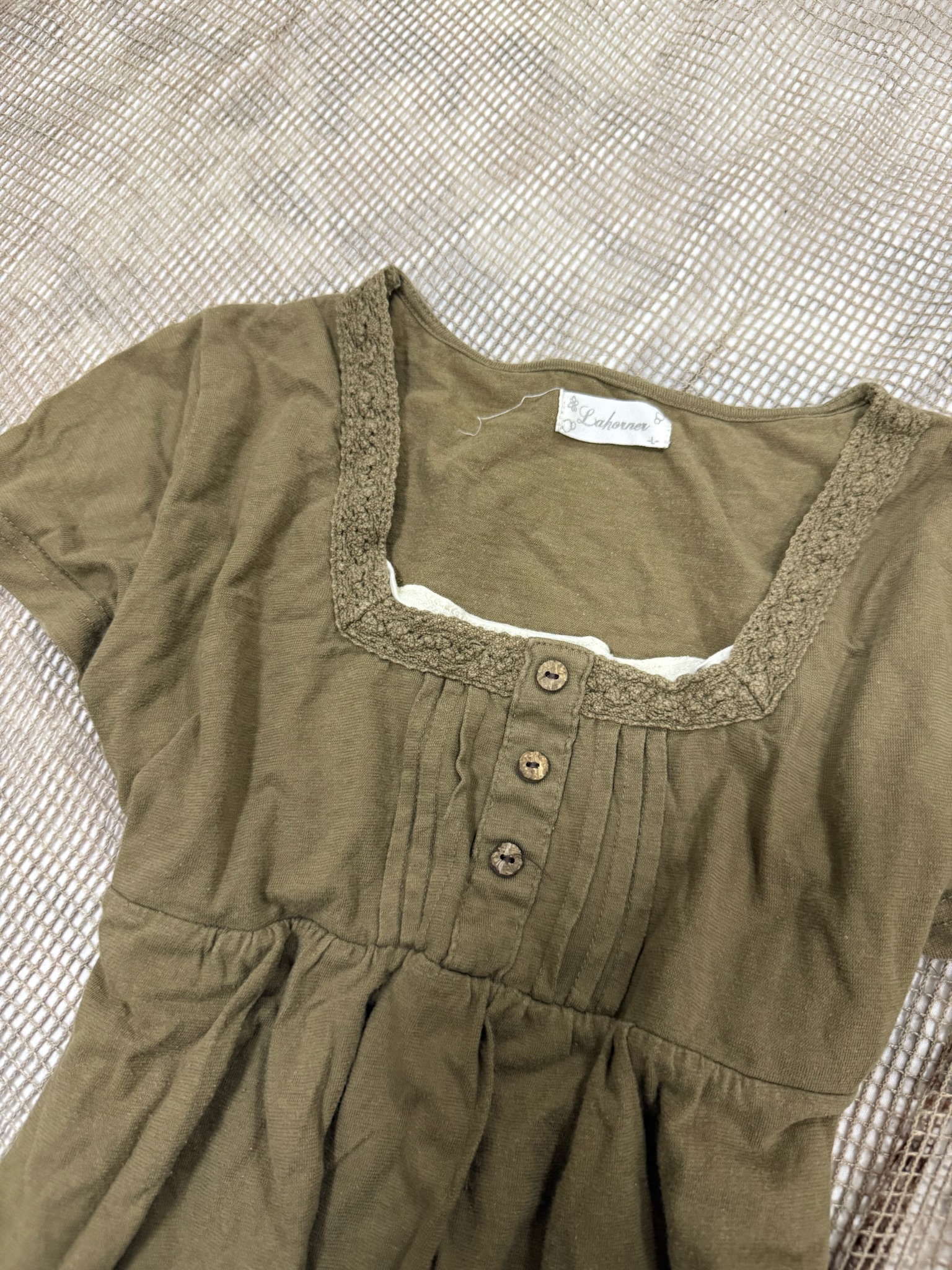 Mori Fairy Grunge Lace-Trim Flutter Sleeve Tunic