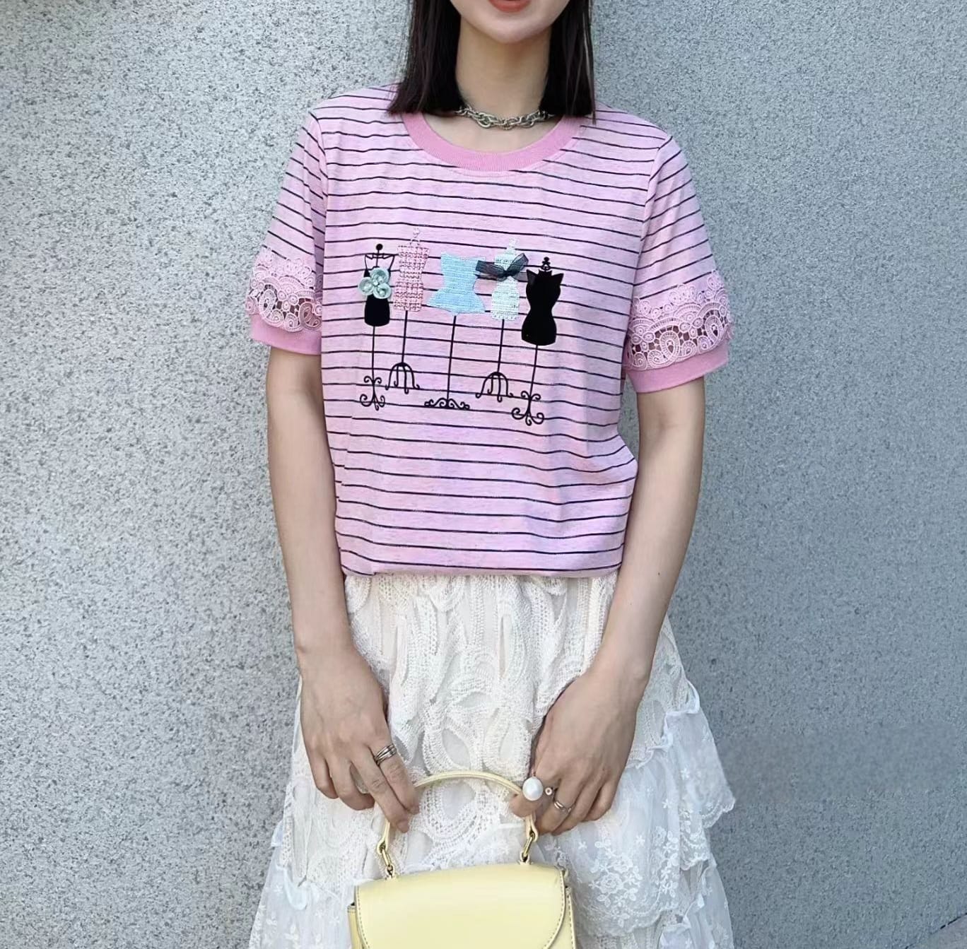 棉料通花袖top(胸 M38寸 L40寸 XL42寸)