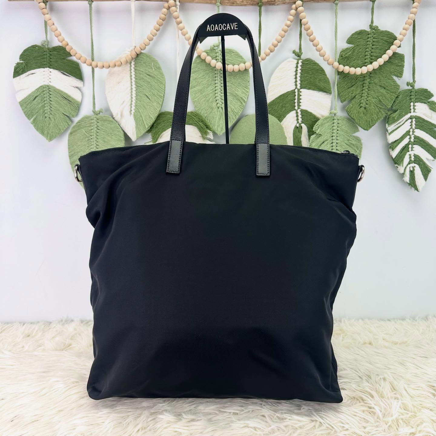 🤍PRE OWNED Tessuto Nylon 直立式黑色尼龍Tote Bag🖤