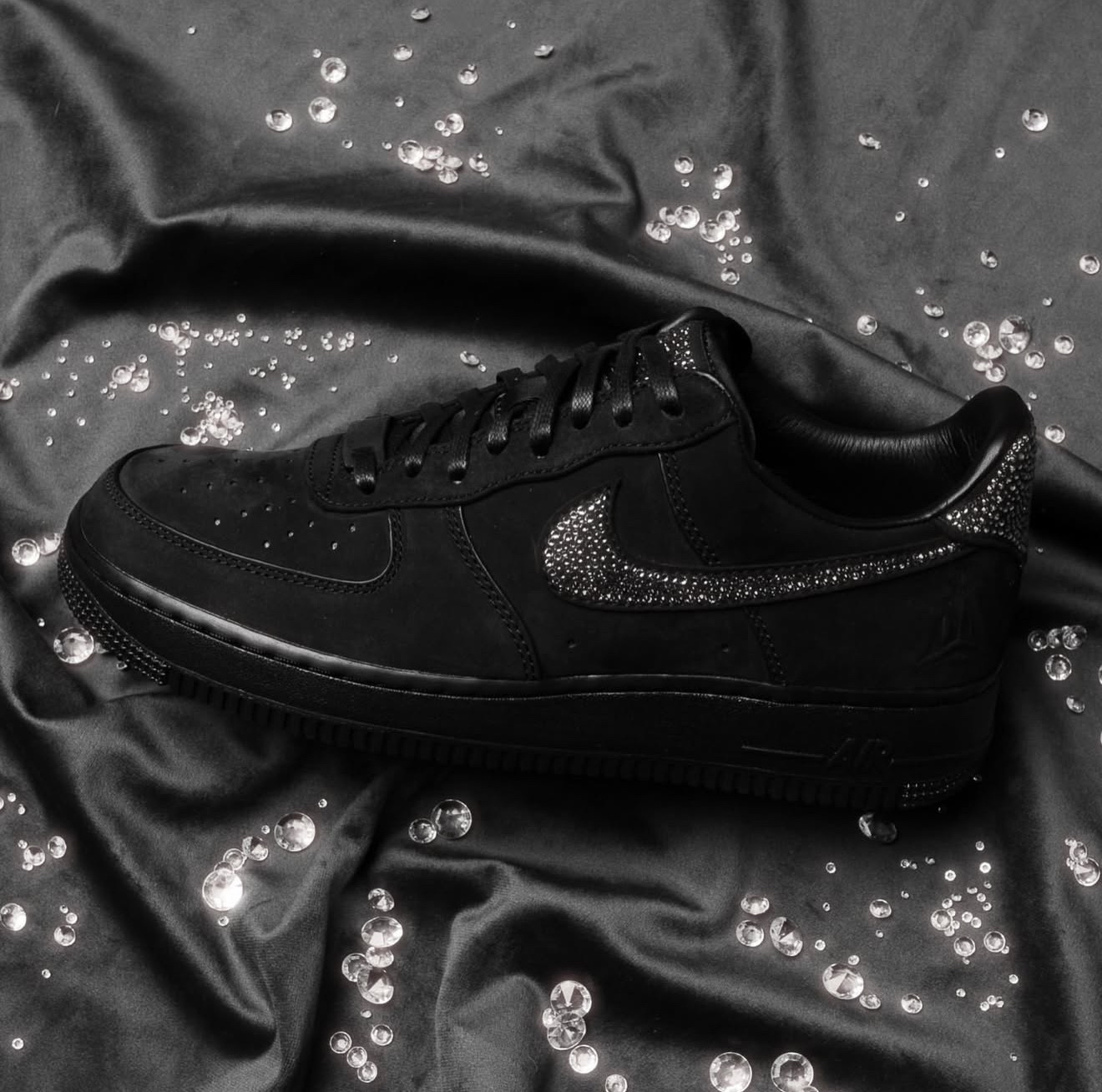 IQ9772-001 Ja Morant x Swarovski x Nike Air Force 1 Low LX Black IQ9772-001