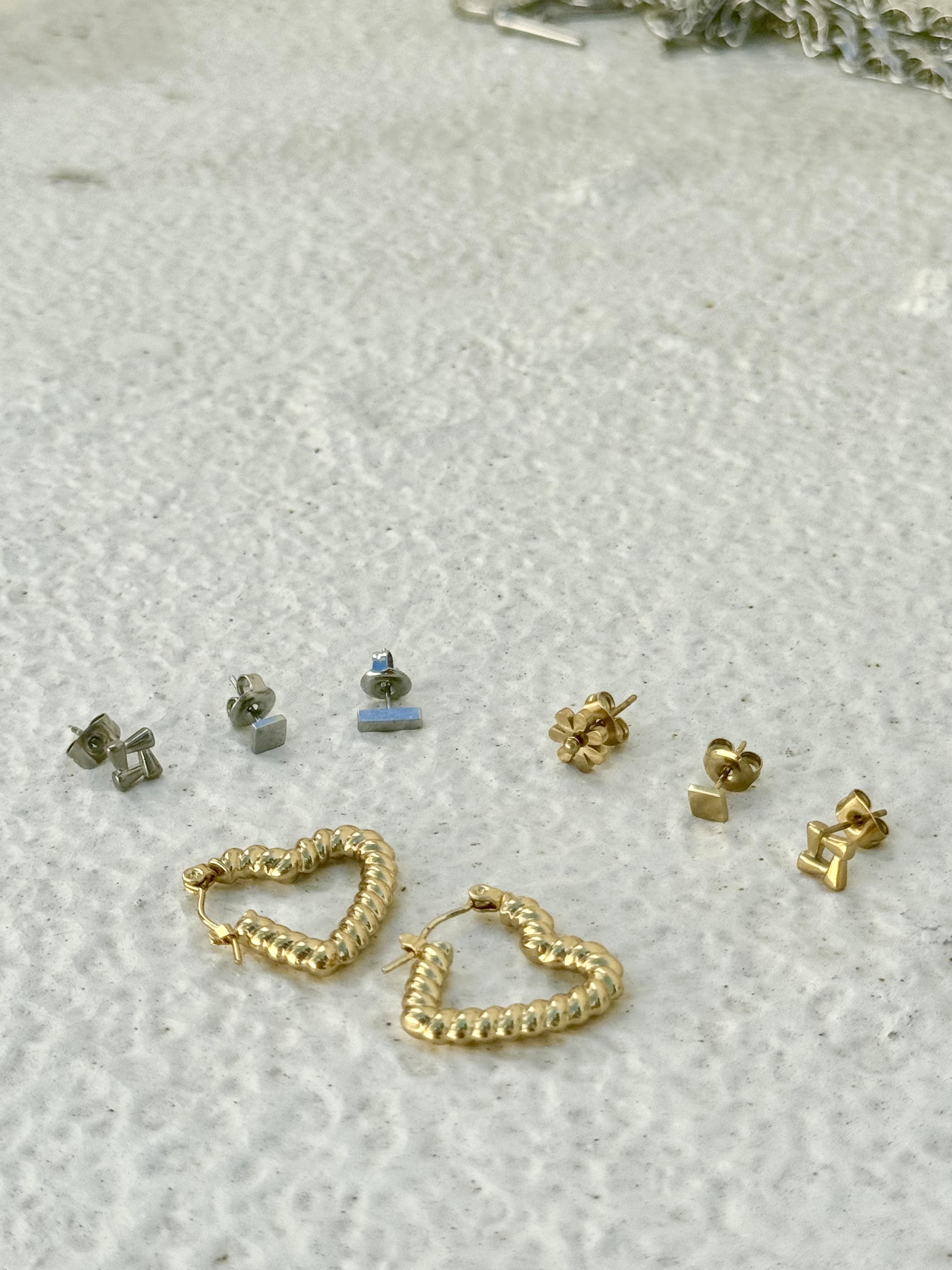 Sliver puzzle stainless earring