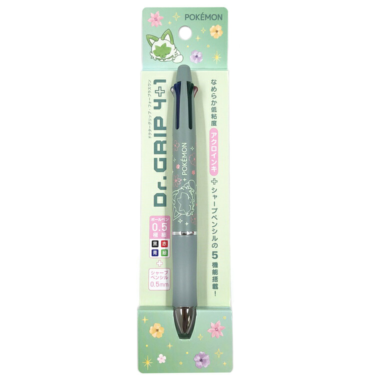 現貨｜Pokemon 新葉喵 Sprigatito Pilot Dr.Grip 4+1 日本製 多功能 5用筆 0.5mm 4色原子筆 + 0.5mm 鉛芯筆 (398 7290 02)