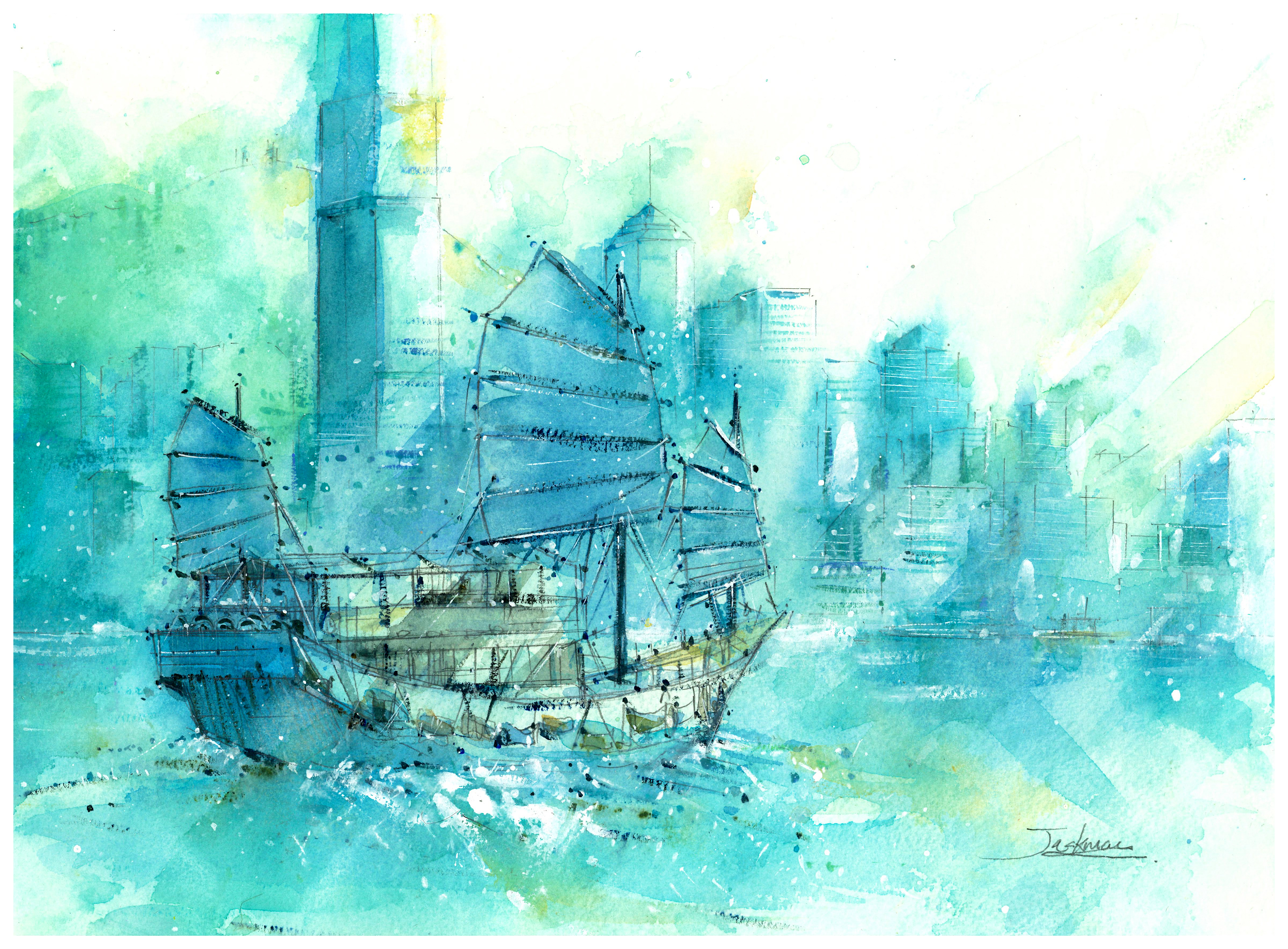 [LIMITED EDITION ART] MAN SIU FAI - ART PRINT Mist-shrouded Victoria Harbour No.3