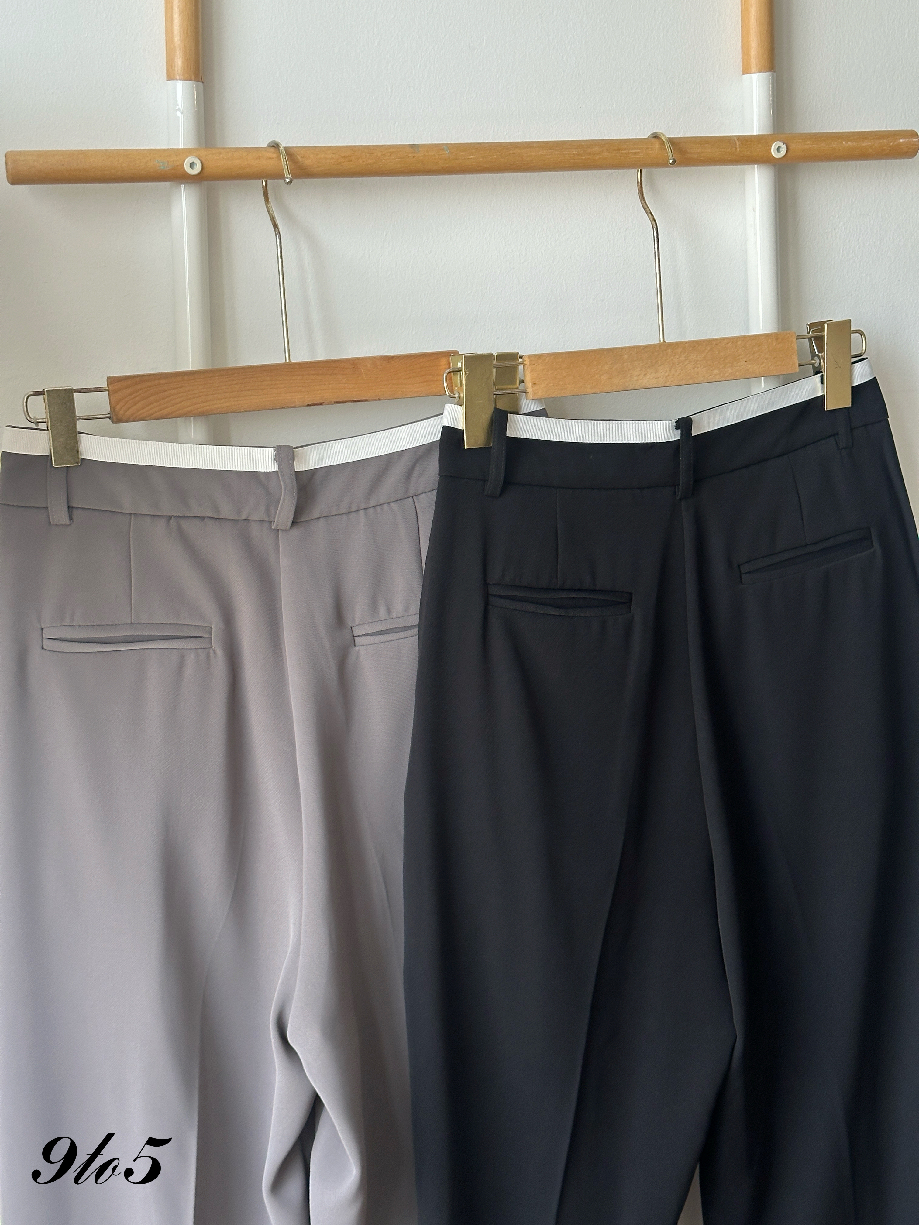 S1970 Long Straight Pants - Black & Grey