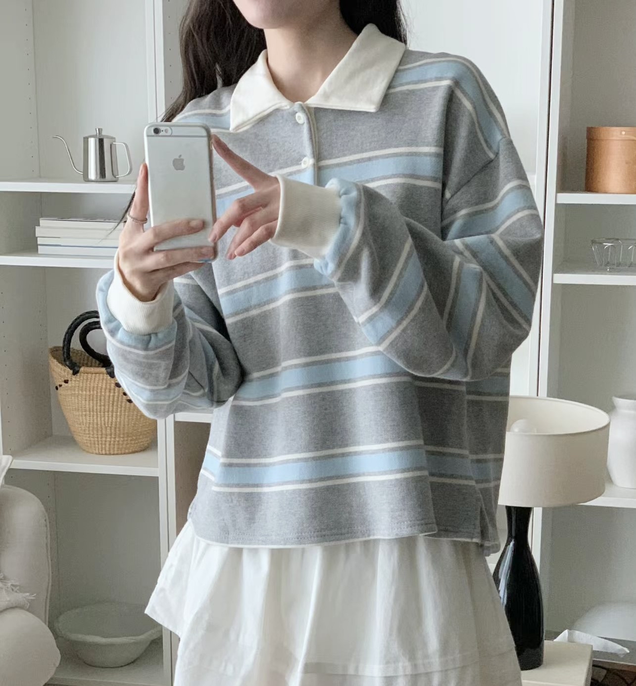 🍂Fall Pre order🍂 撞色間polo領Top