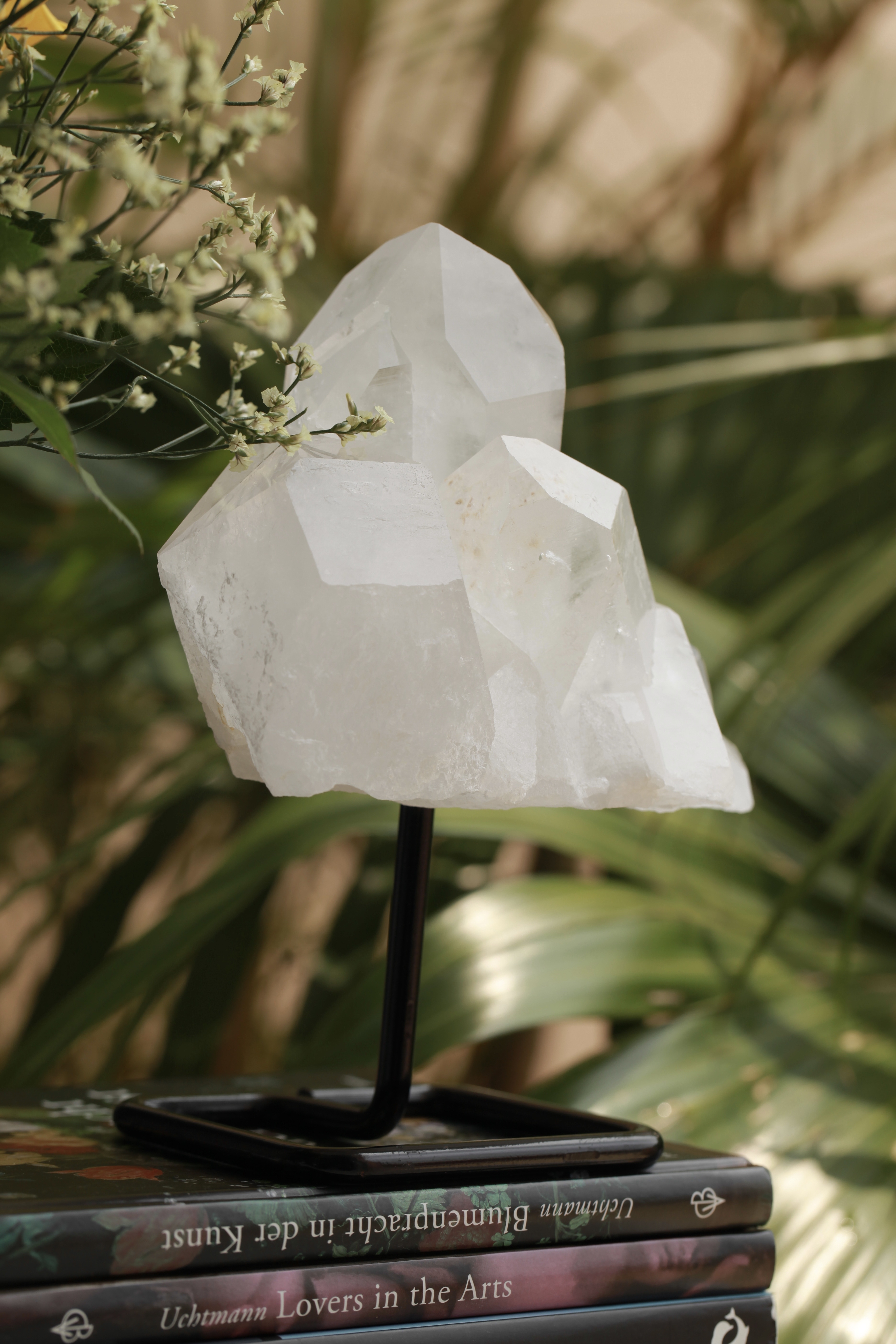 ꧁12.8cm 2.1kg白水晶簇連托架擺件꧂CL.707AC7FG2JT5-RB19*16FF