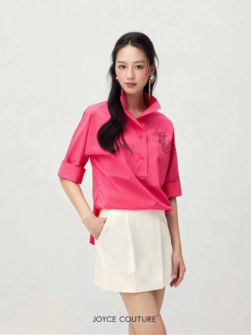 花卉图案衬衫上衣 T0775