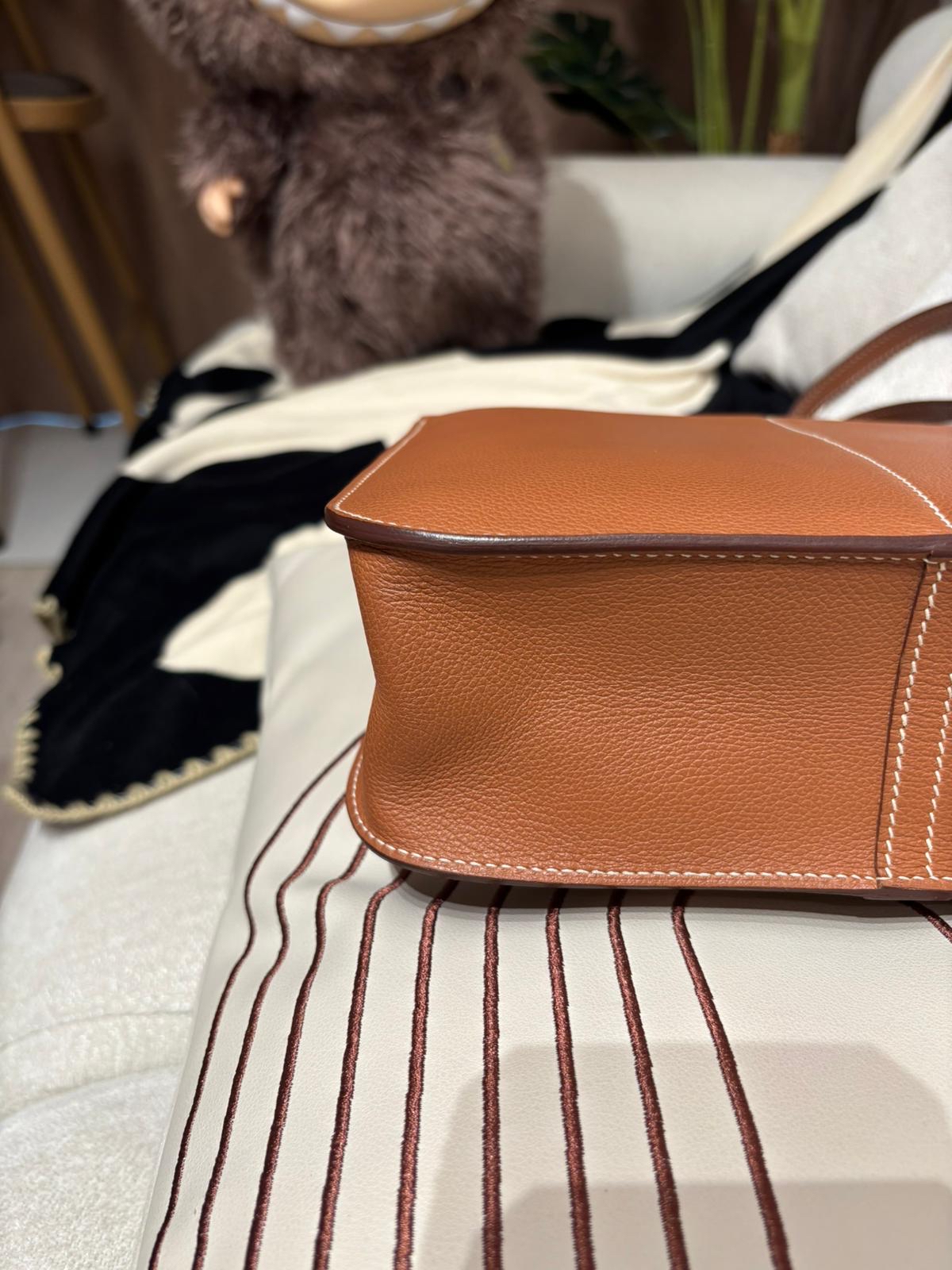 Hermes Halzan 25 Stamp Y Gold/Gold Evercolor 牛皮 100%Authentic, 95%New ✅Dust bag 