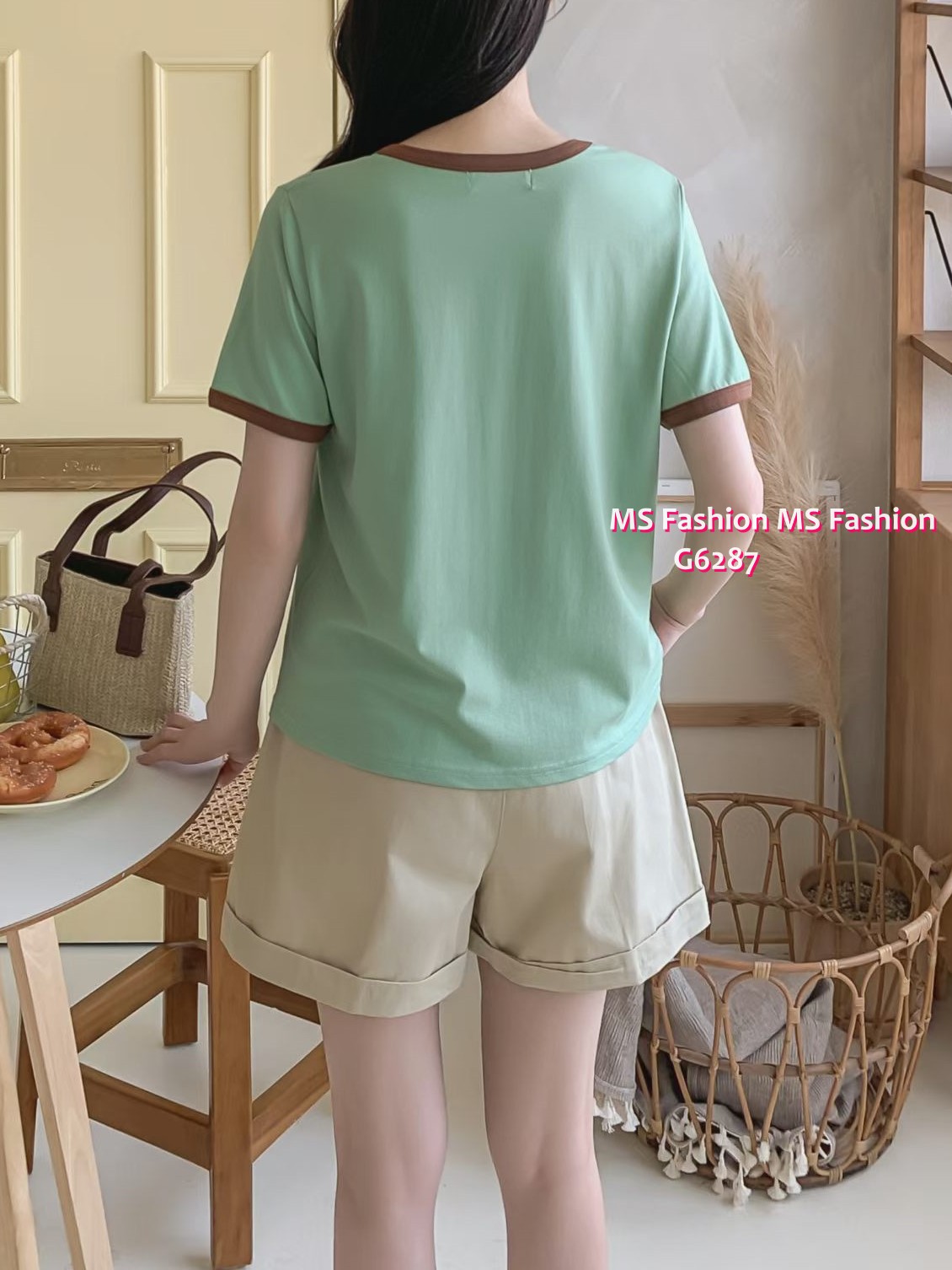 G6287 韓國🇰🇷靚色字母tee