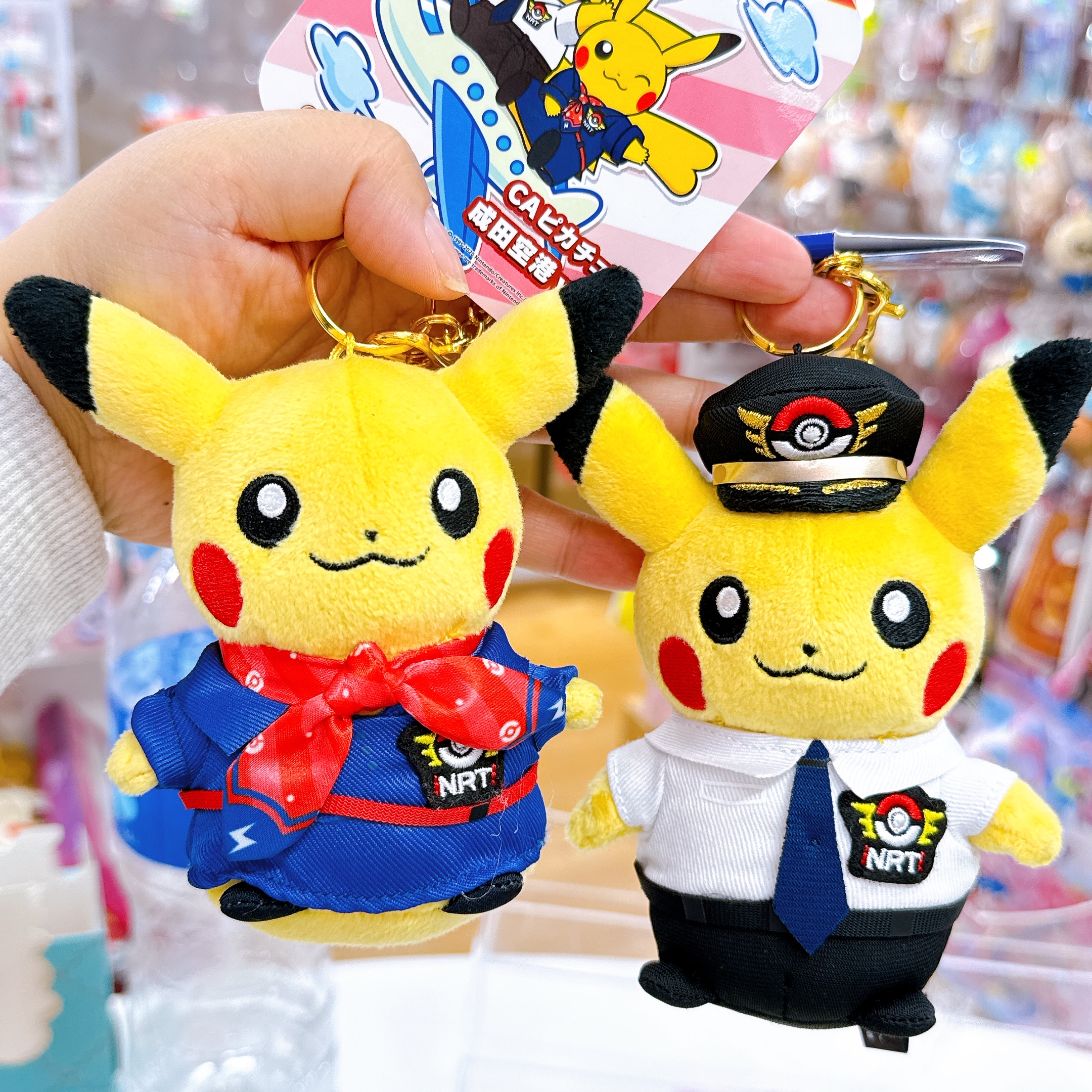 日本直送成田機場限定Pokemon Centre比卡超飛機師空姐公仔 掛飾