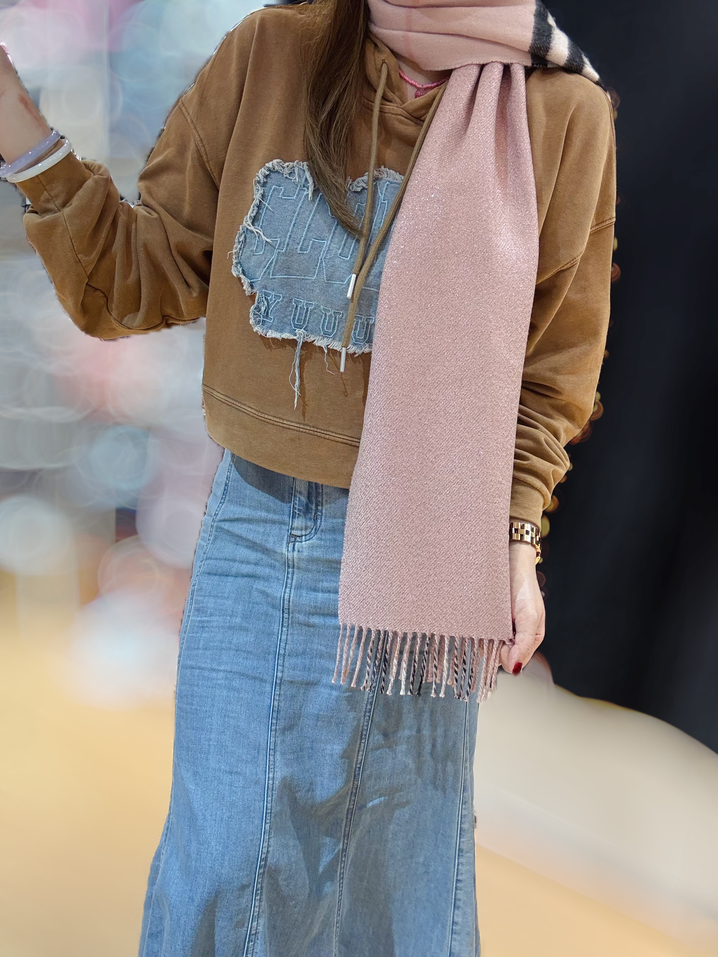 Burberry scarf short/check/pink