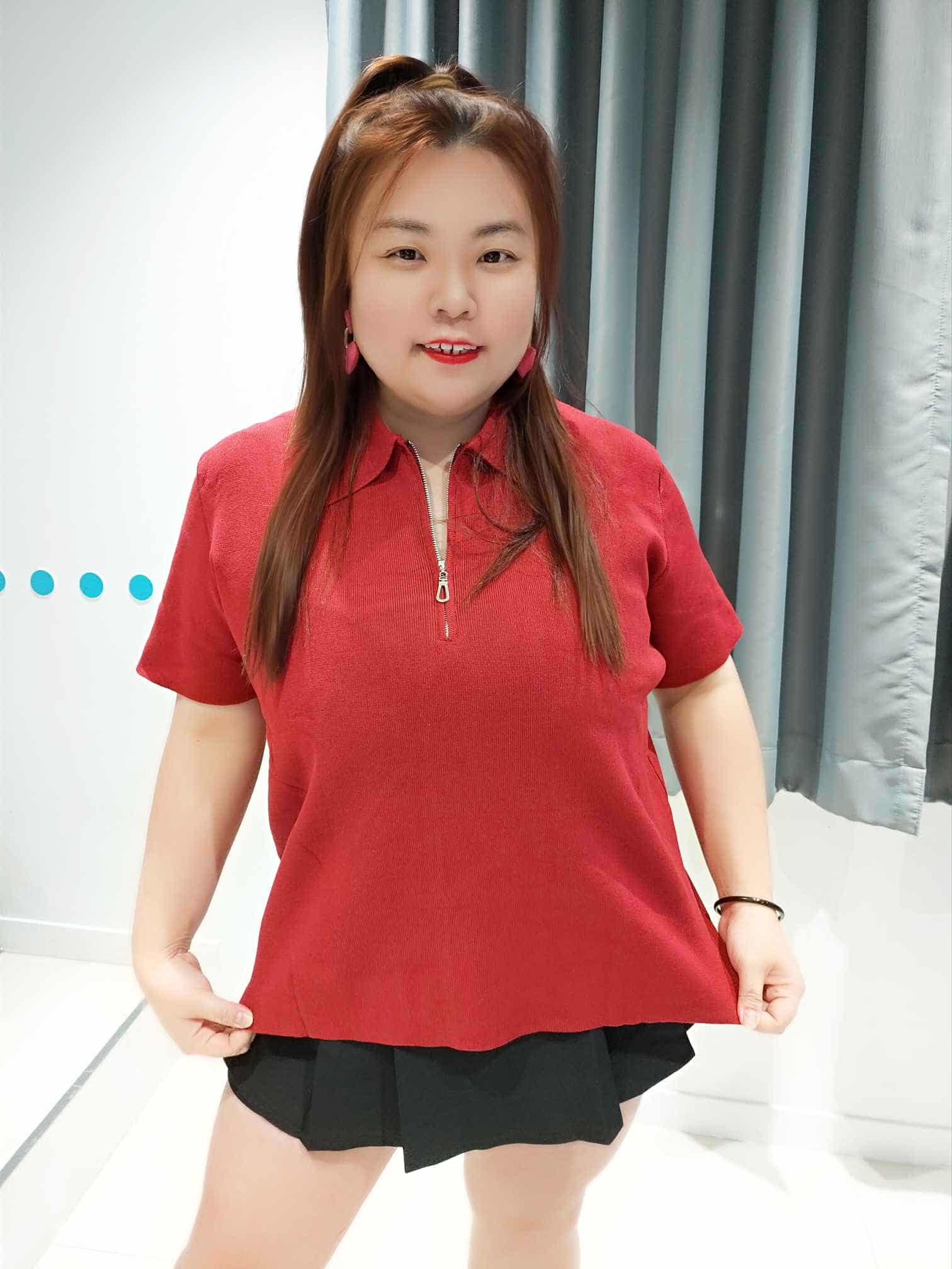 ENC06 YP03 拉链设计有领针织上衣