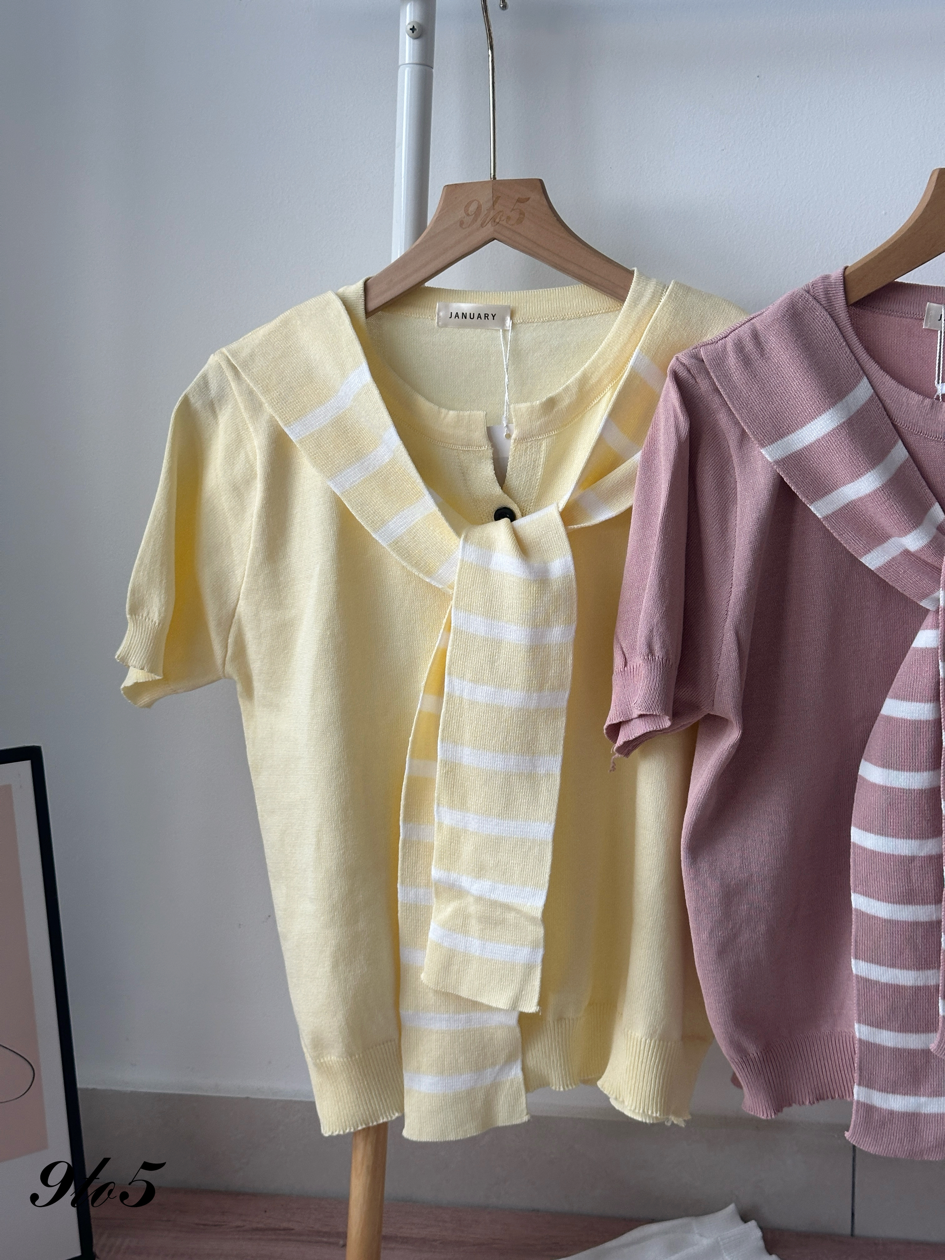 T4269 Sailor Collar Knit Top - 4 Colors 