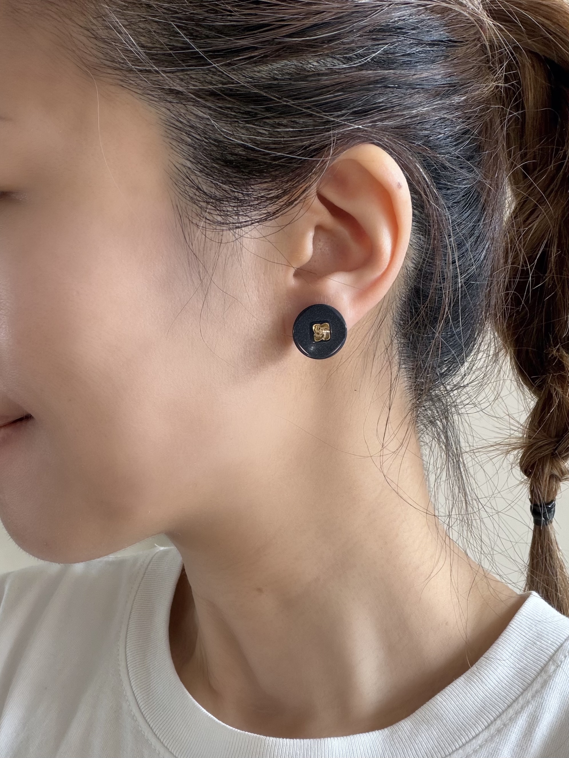 日本Vintage鈕扣耳環