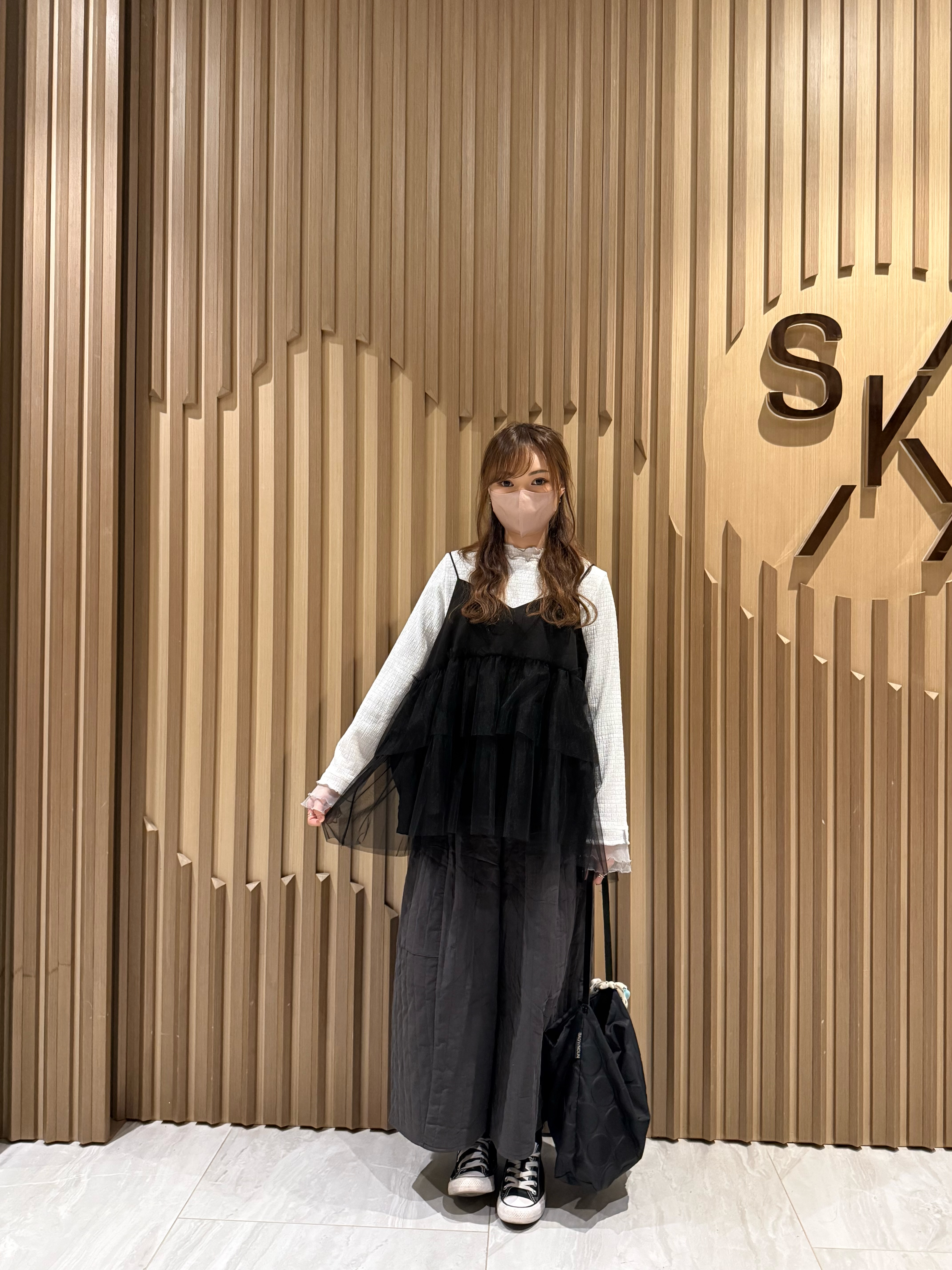 薄燈芯絨直紋裙褲