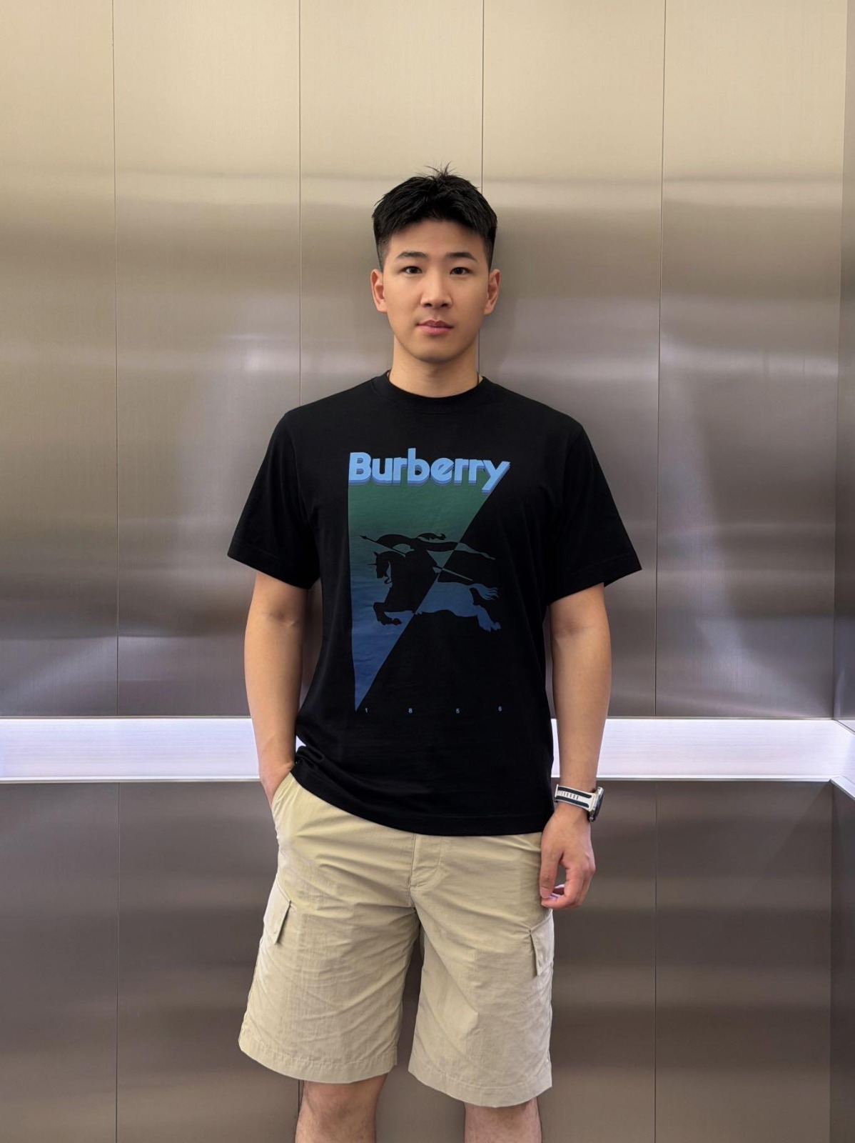 【原單】BURBERRY EKD Cotton T-shirt 戰馬騎士印花短袖Tee
