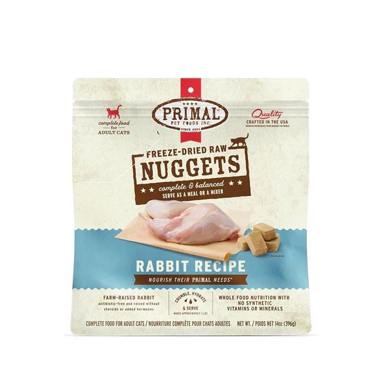 Primal Pet Foods 成貓凍乾生肉塊 - 兔肉配方 (完整均衡)