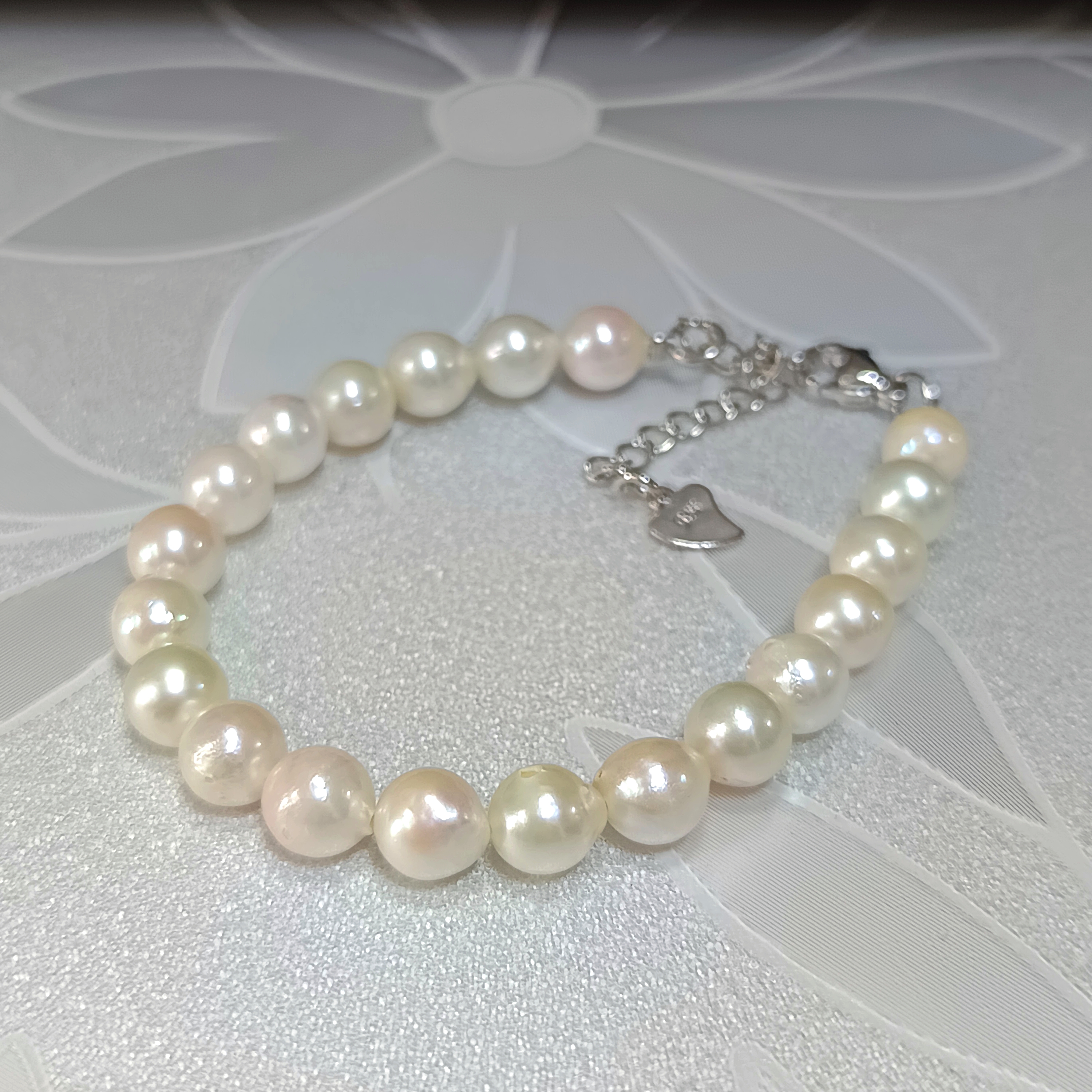 特價品‼️近正圓強光日本akoya微微糖果色海水珍珠注白金尾鍊扣手鍊