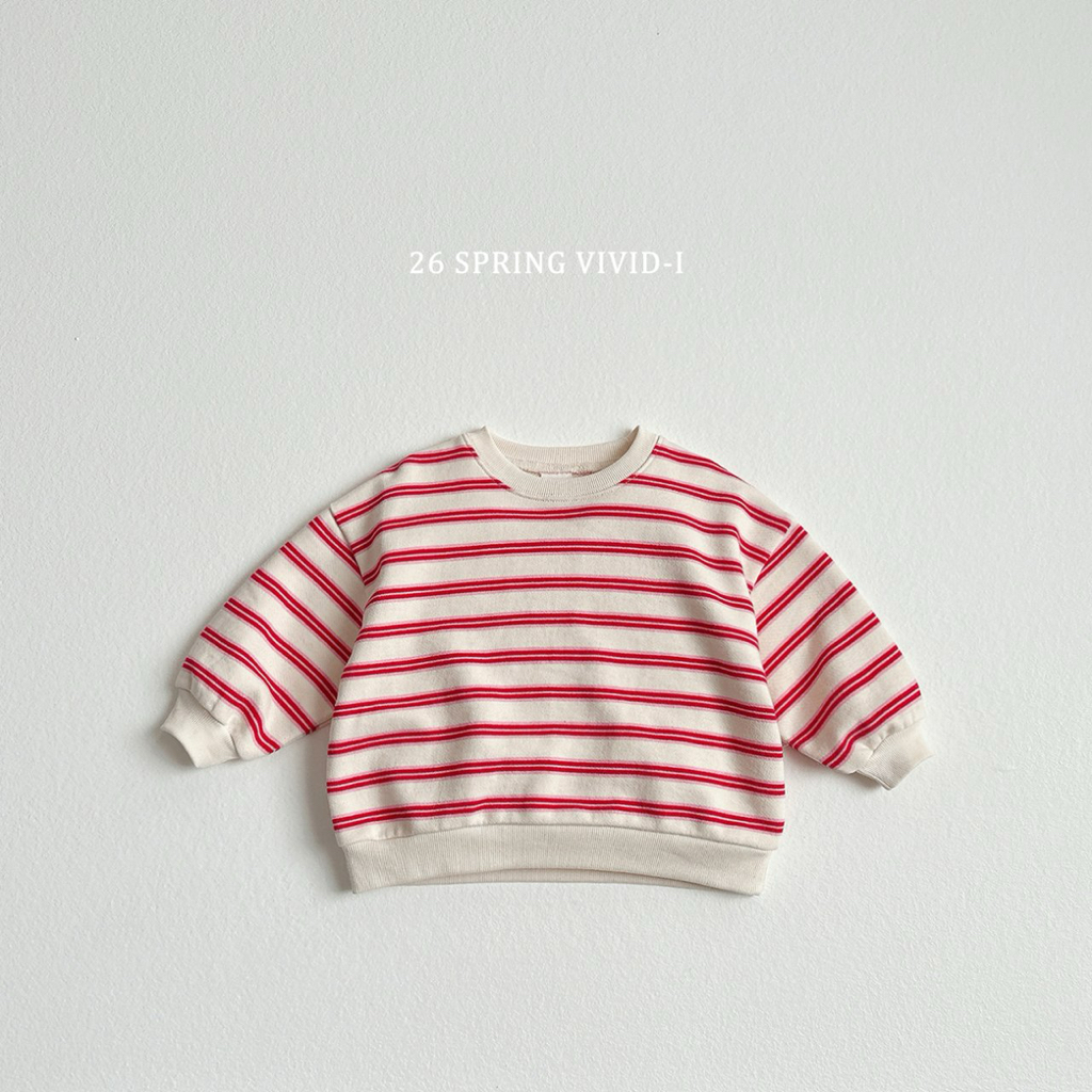 🌸預訂 韓國直送🌸🇰🇷VIVIDI三色日常拼色條紋寬鬆衛衣