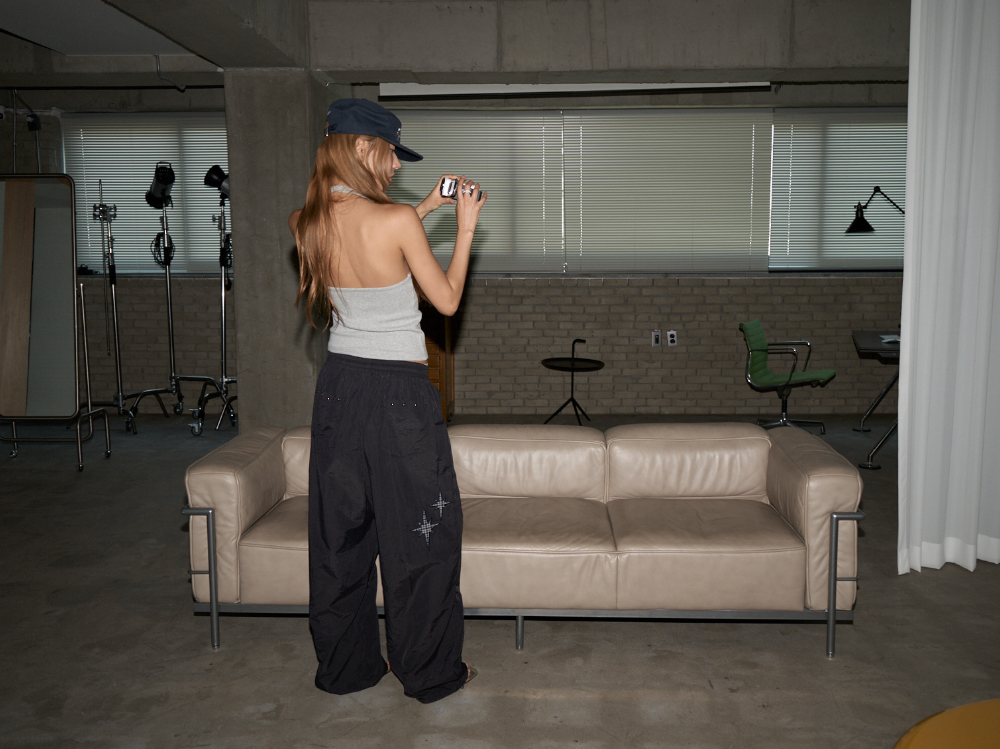 Star Embellished Nylon Pants