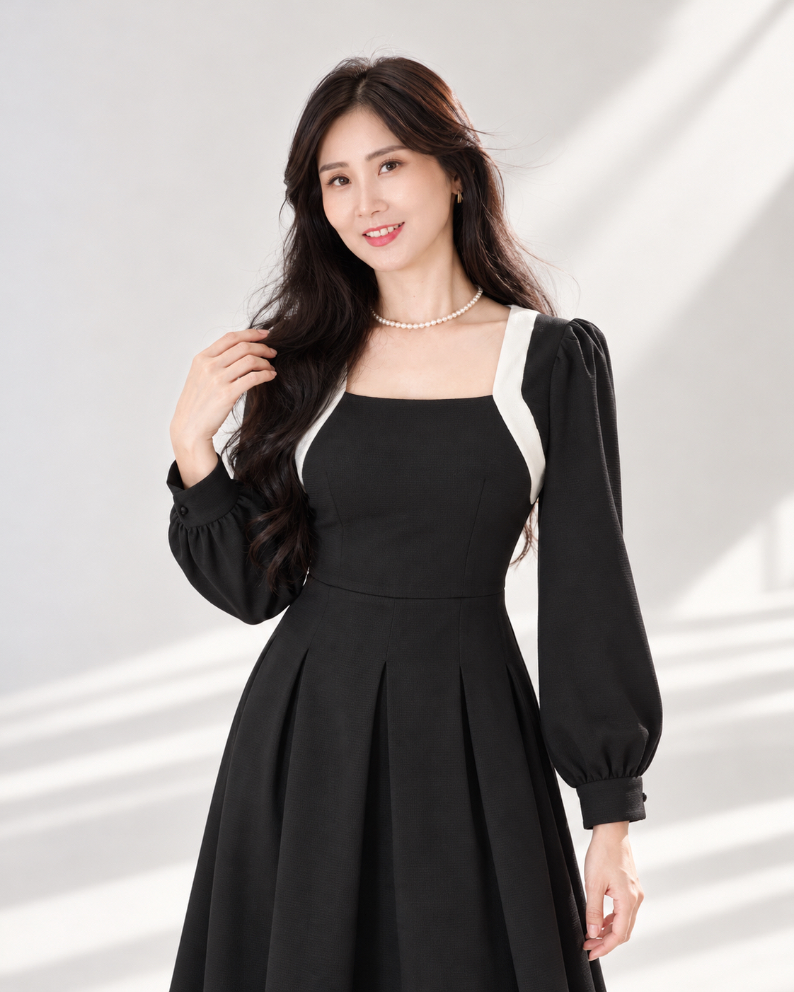 5177 Imperial Pearl Jacquard Midi Dress