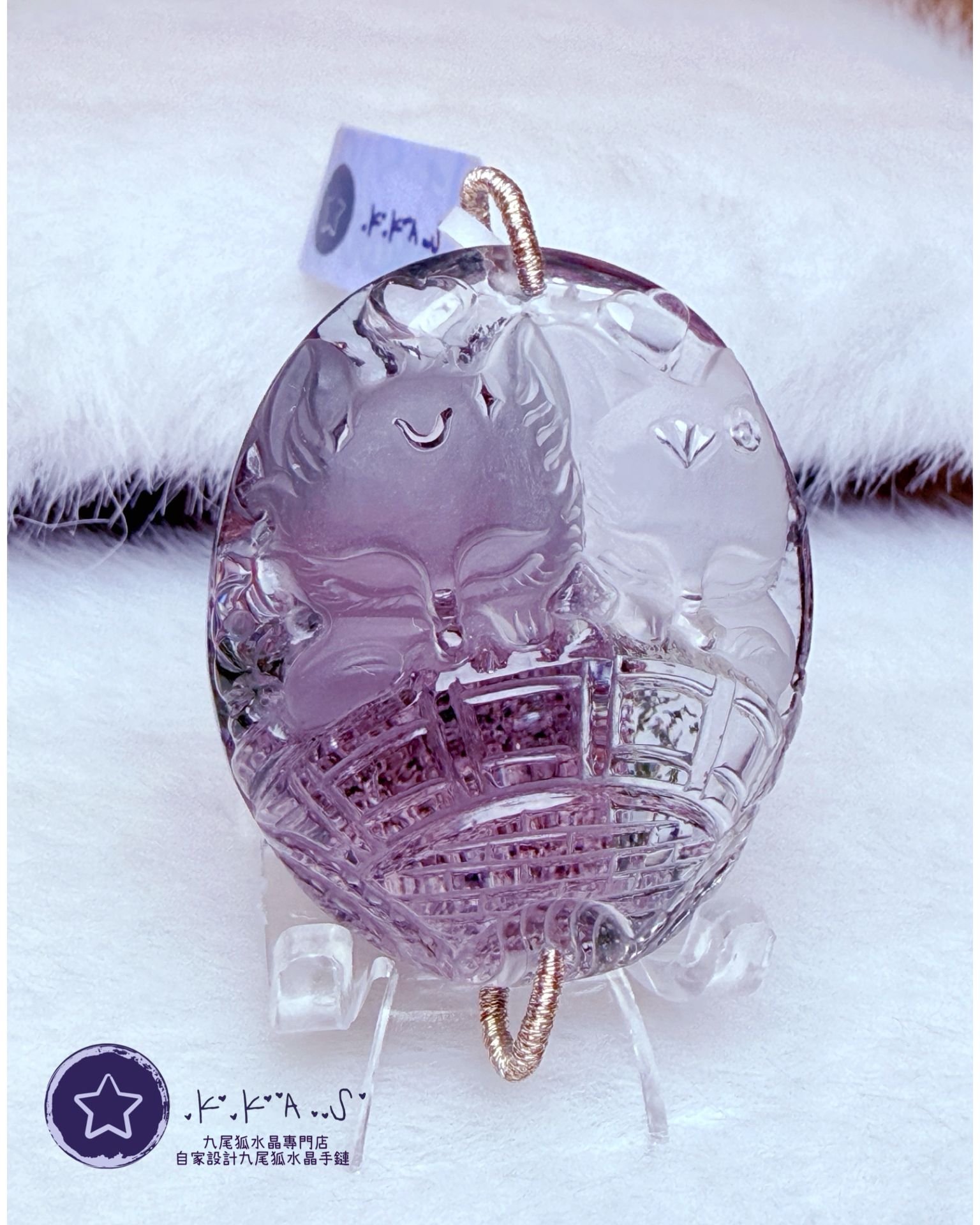 K00140 幽靈 雙狐 - 吊墜/手牌兩用款