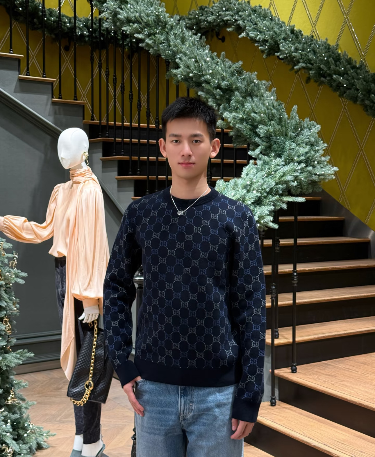 【頂級原單】GUCCI GG 提花羊毛圓領冷衫