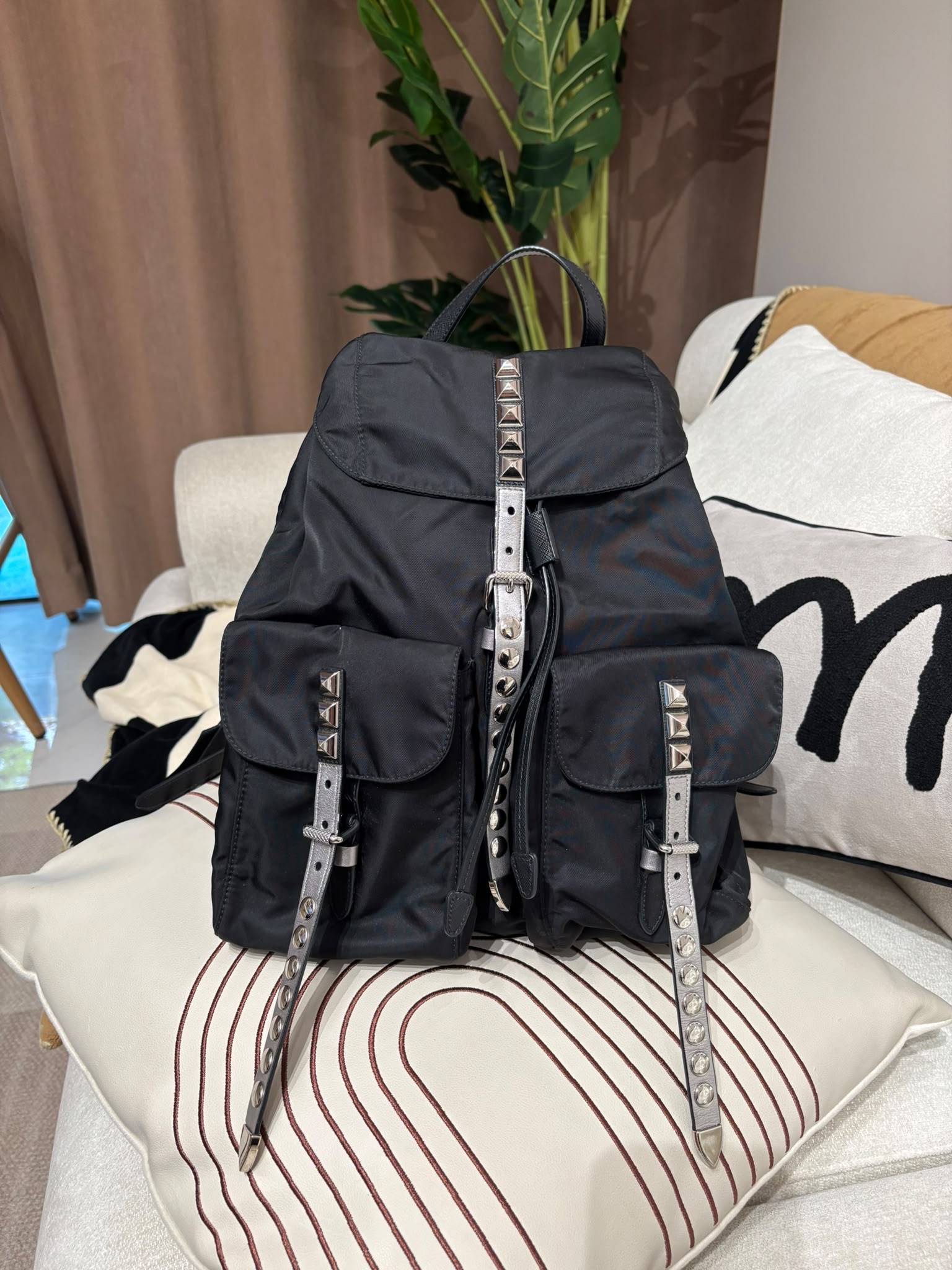 Prada backpack nylon 100%Authentic, 95%new ✅dust bag