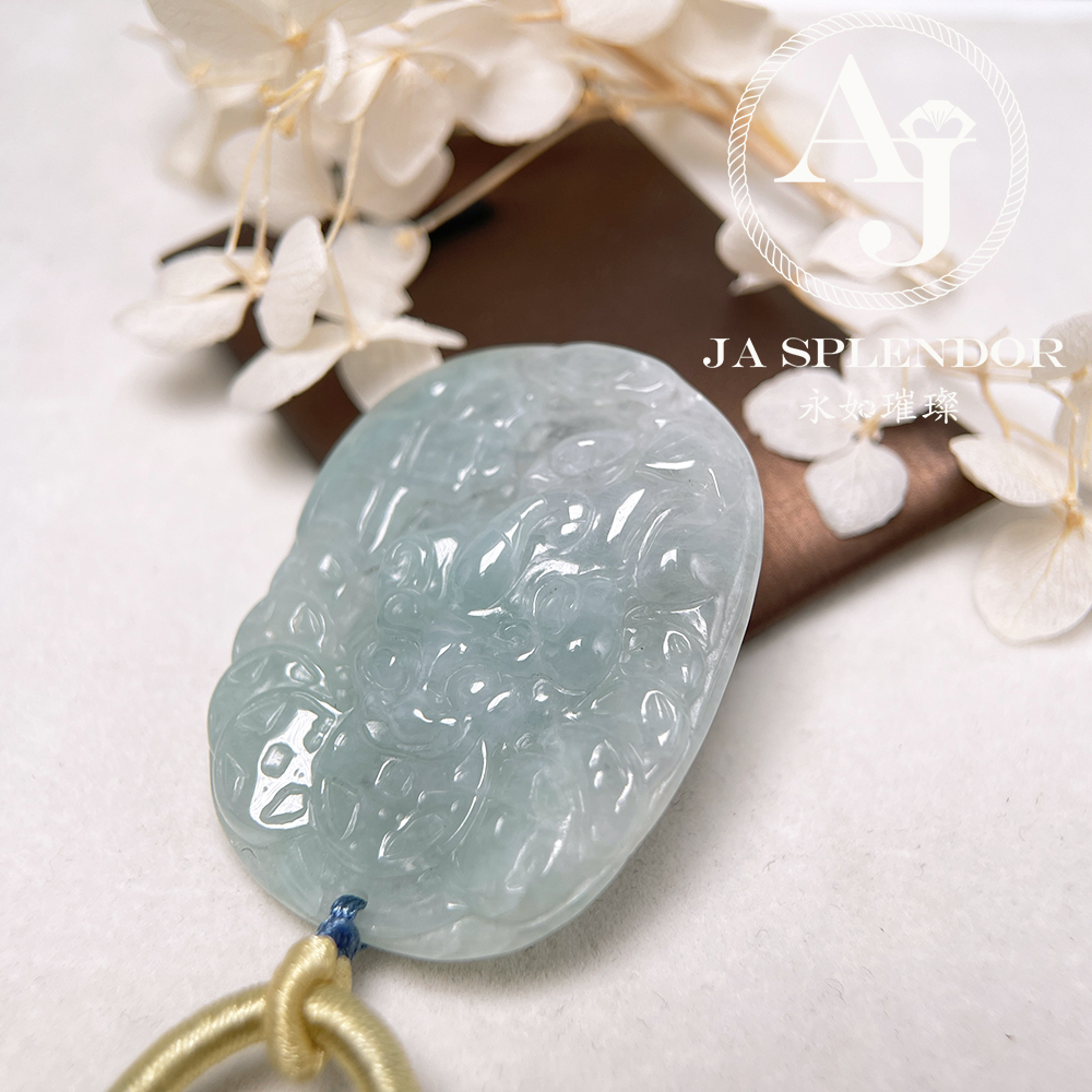JN-1544 天然翡翠A玉 冰糯晴綠招財鎮宅貔貅挂件