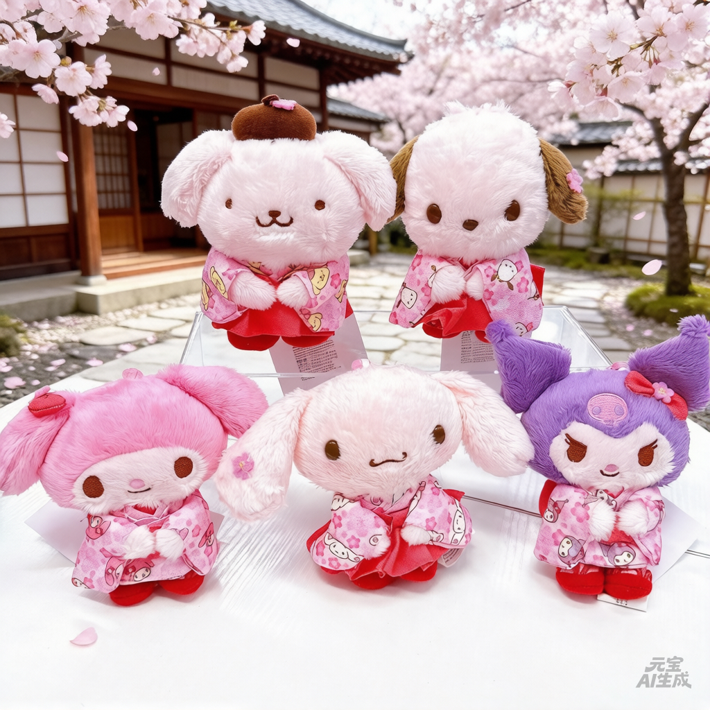 美版Sanrio櫻花和服系列公仔掛飾