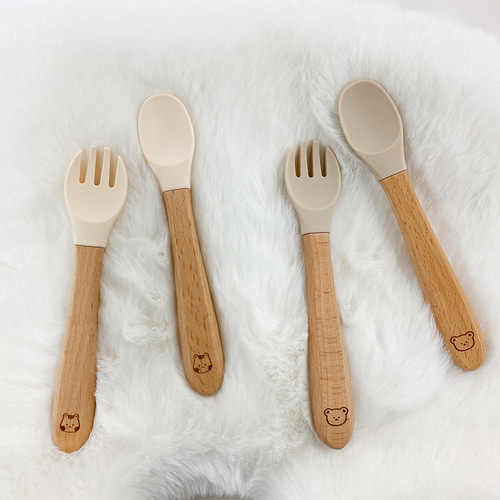 Dottodot 櫸木矽膠叉匙套裝