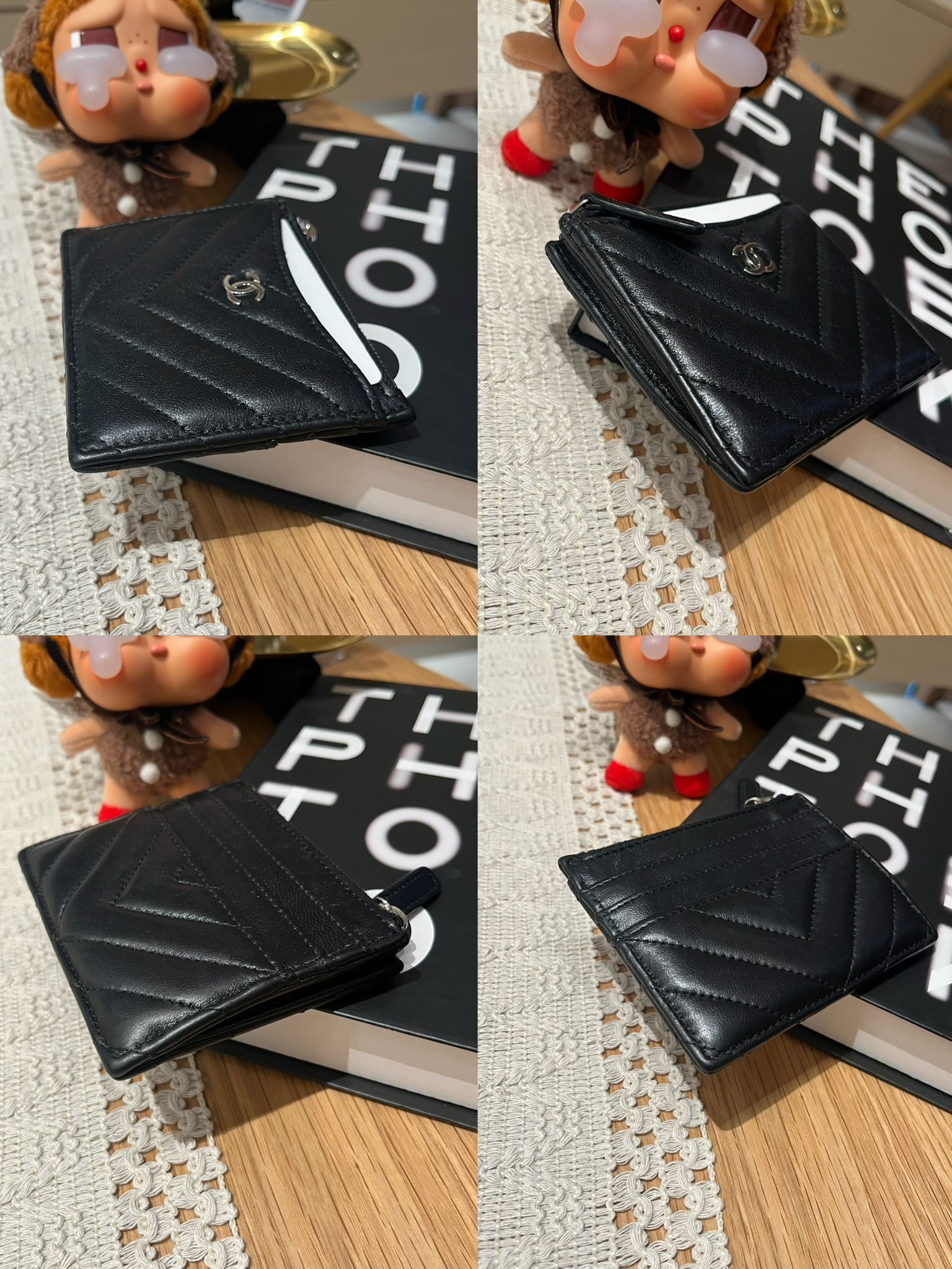 CHANEL Card Holder AP0219 黑色銀扣短身拉鏈款銀包  100%Authentic, 95%new ✨✅晶片✅dust bag 