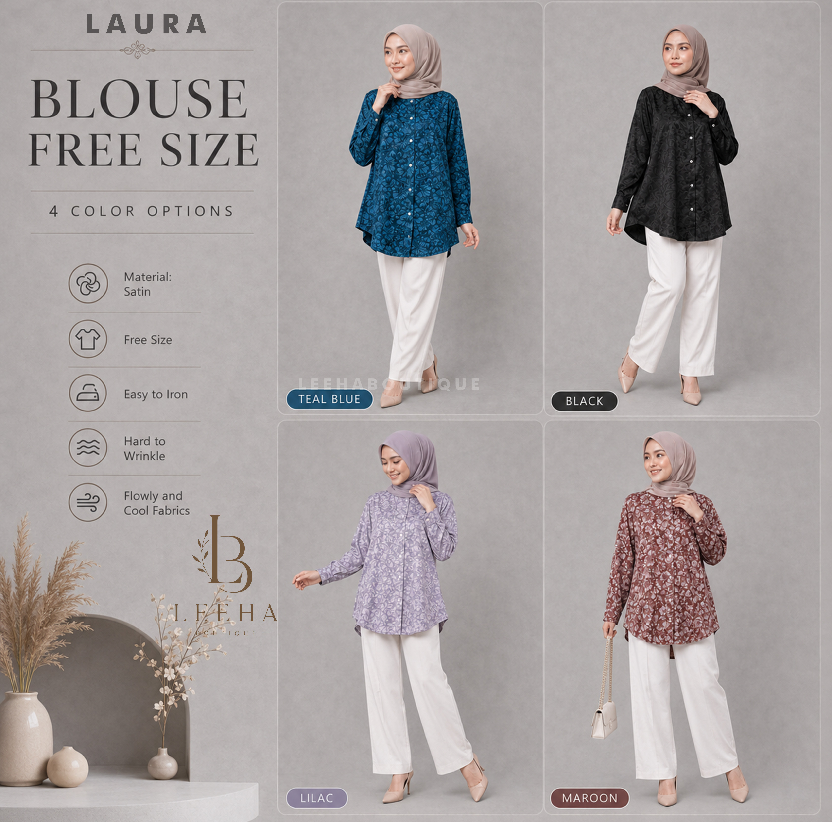 LAURA BLOUSE SATIN