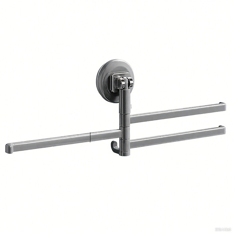 廚房瀝水架 吸盤掛桿 抹布架 旋轉壁掛 廚房收納架 灰色 ［平行進口］ HK2752