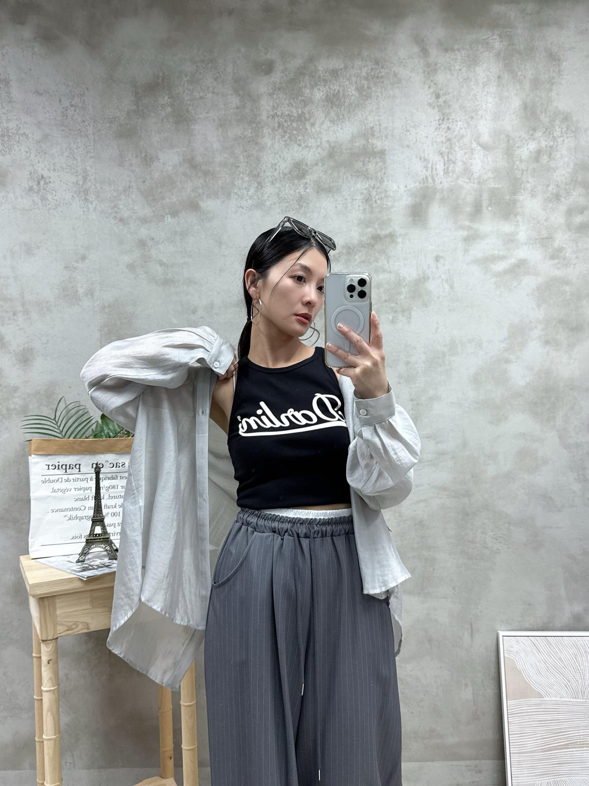 G01 拼色腰條子休閑褲