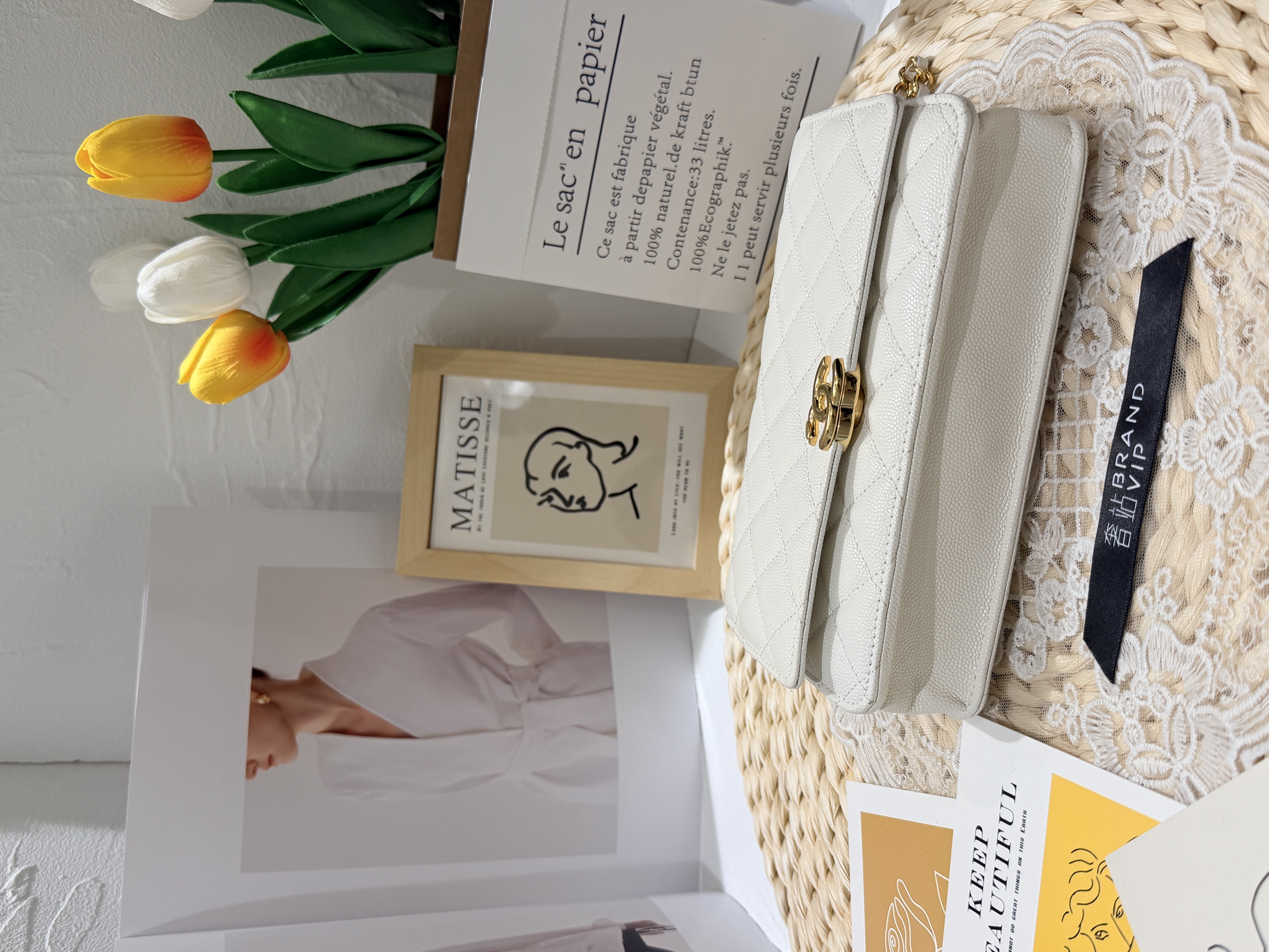 Chanel woc白色荔枝牛皮(芯片款 未使用）