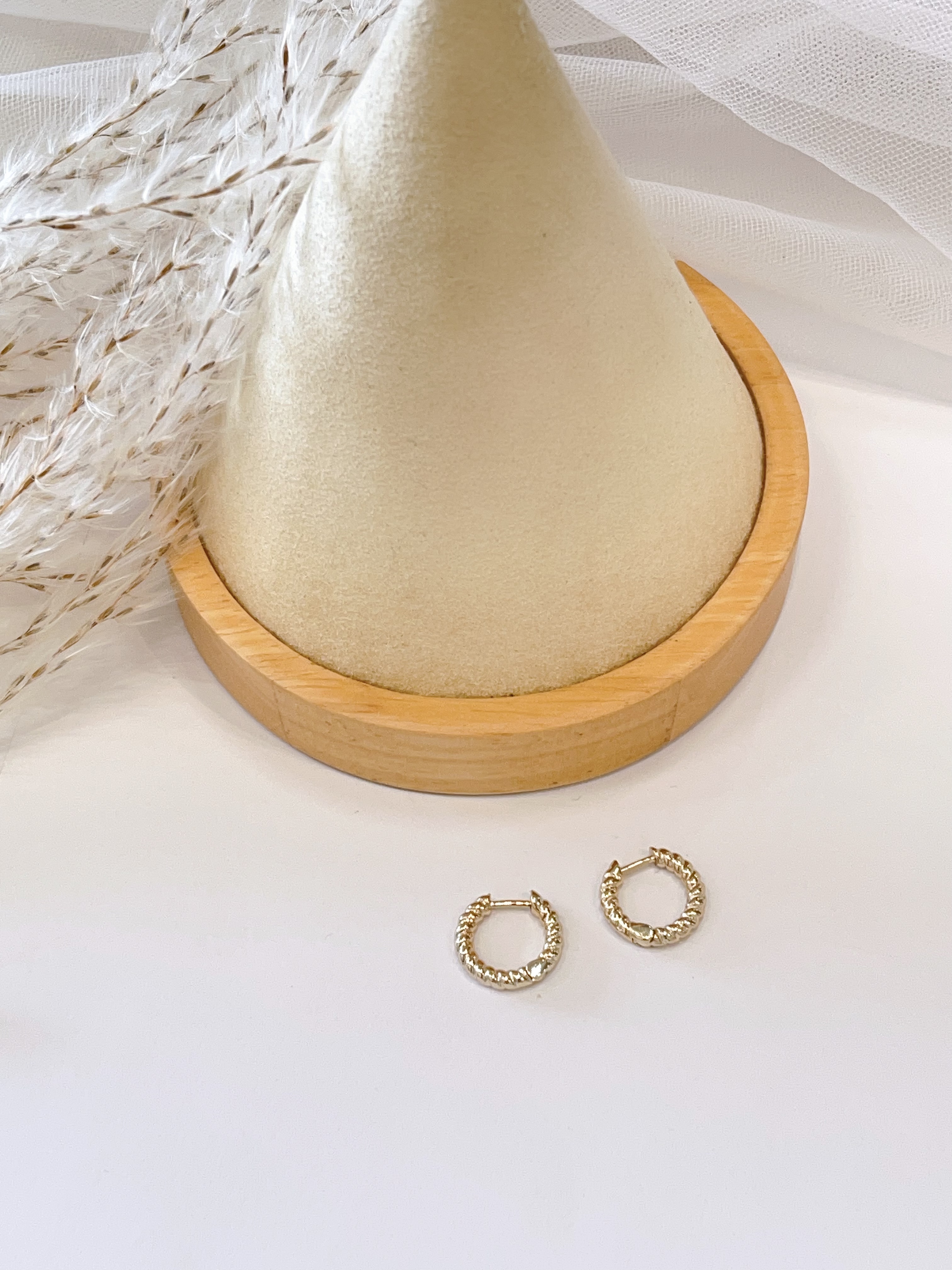 日常百搭小麻花耳扣耳环