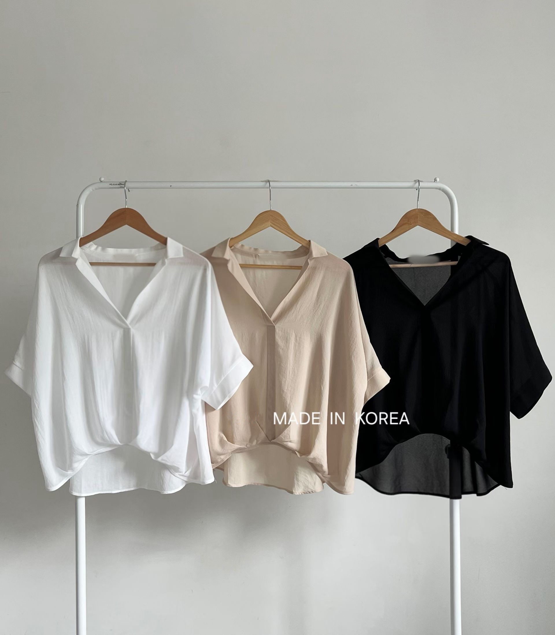 G6272 韓國🇰🇷V領淨色top