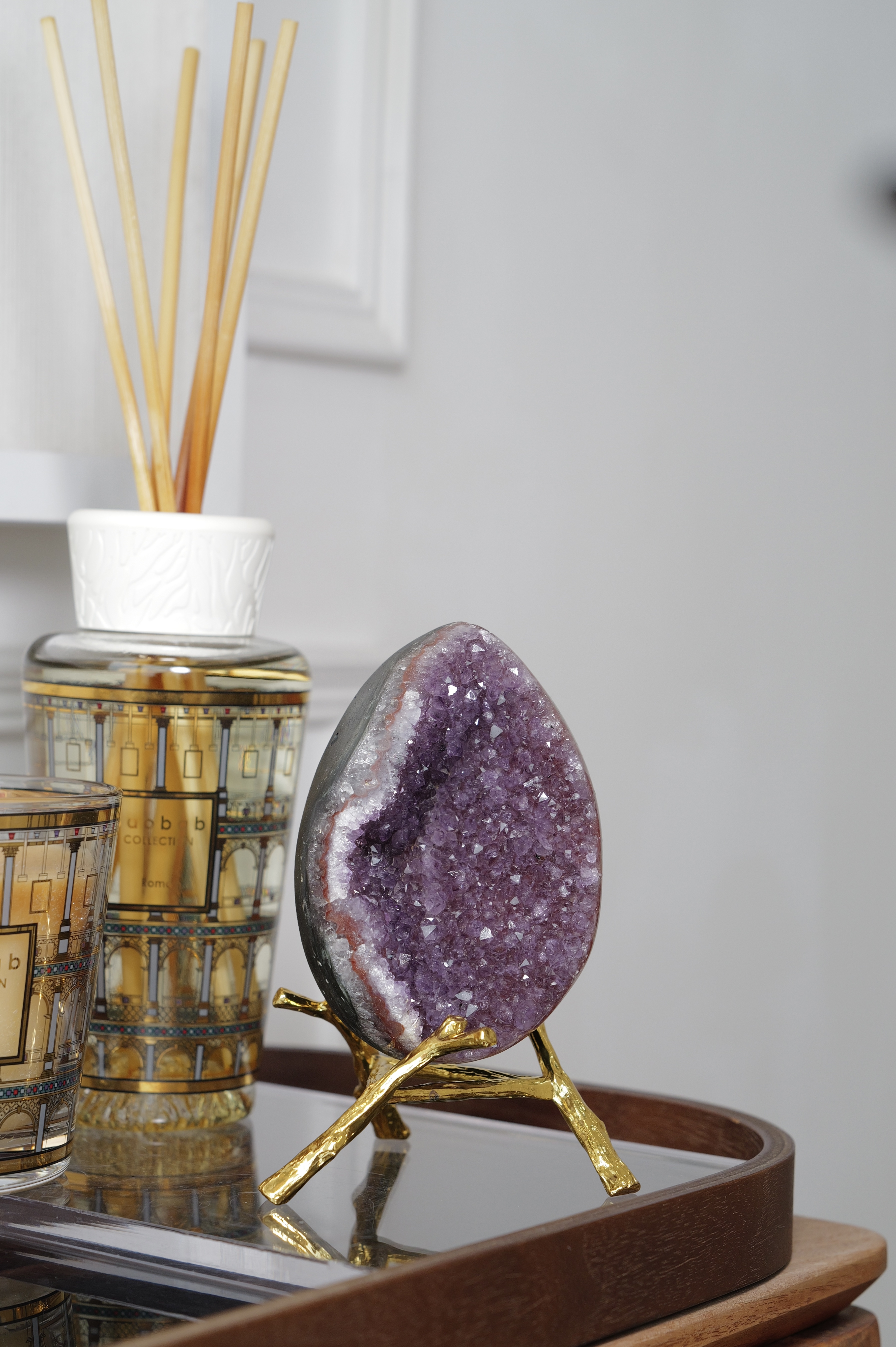 ༒10.2cm瑪瑙邊香芋柴紫水晶蛋༒  AM5001C2JGmf1-RA27*5EN