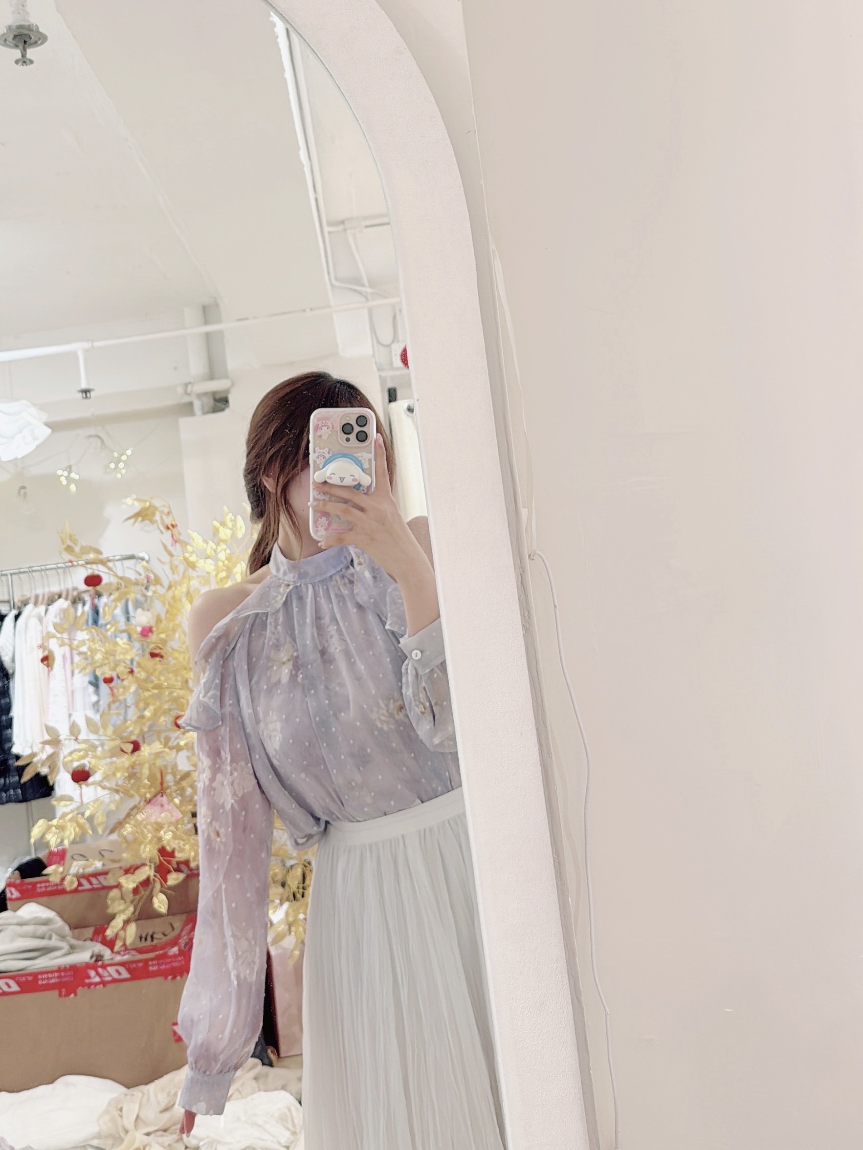 Romantic Floral Ruffle Off-Shoulder Blouse