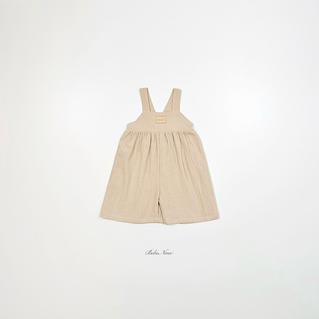 ☀️預訂 韓國直送☀️🇰🇷Bebenine兩色皮革標籤純棉吊帶連身褲