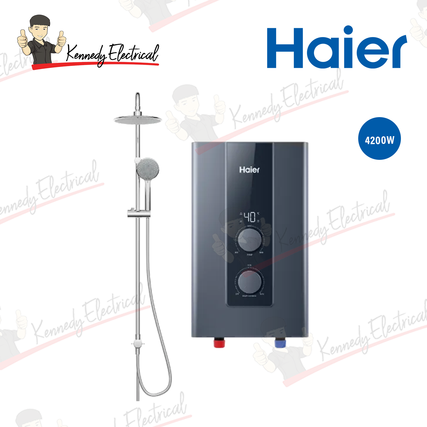 Haier 4.2kW Non-Pump Water Heater Black (EI42E-FP3B)