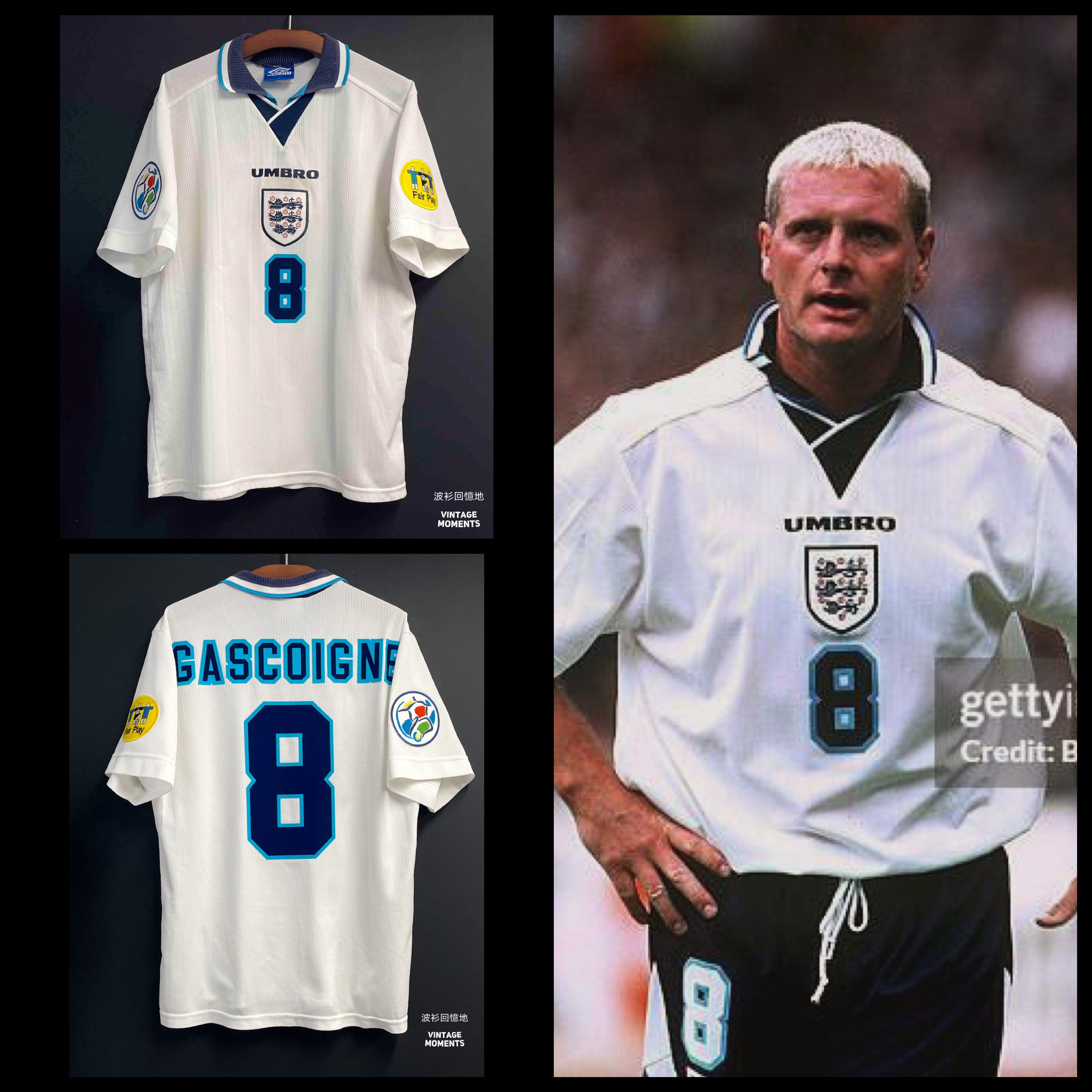英格蘭1996主場 加斯居尼 ENGLAND HOME SHIRT GASCOIGNE 