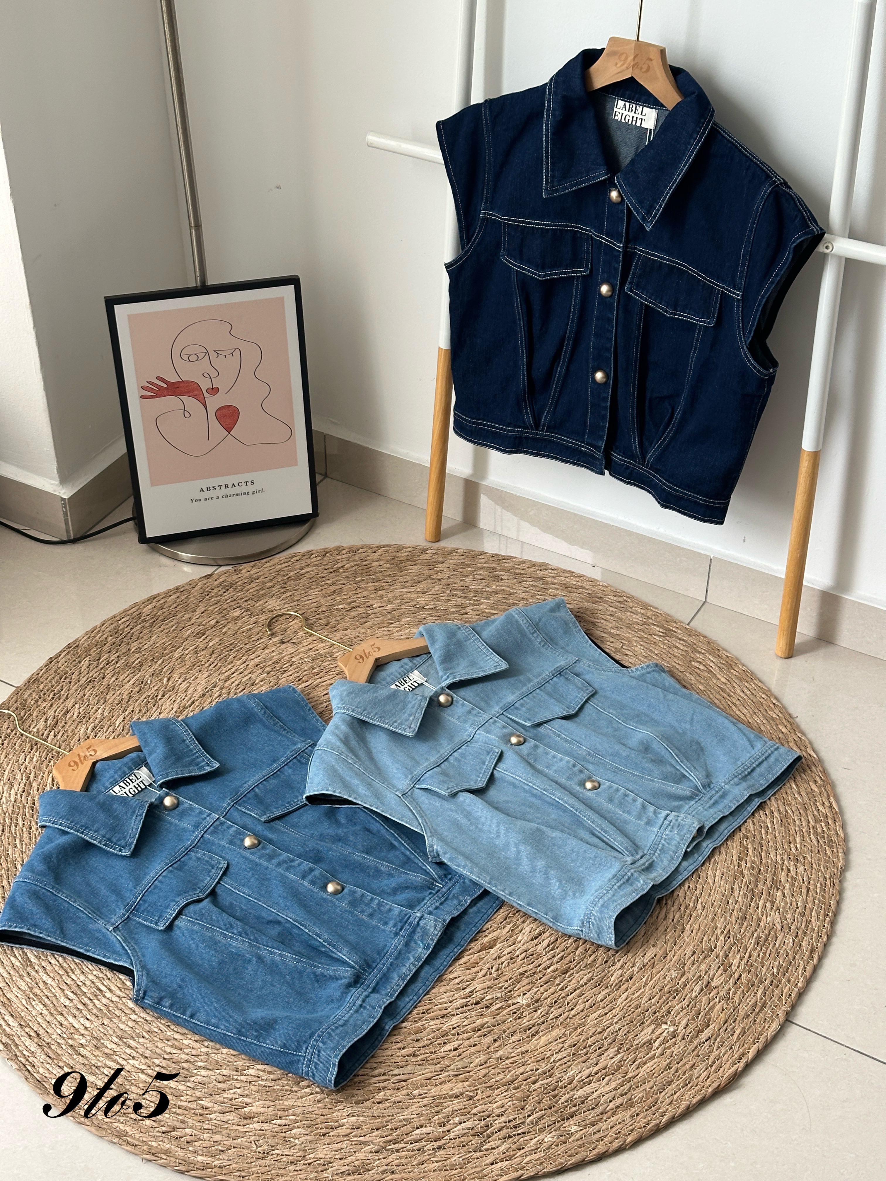 T4054 Cape Sleeve Denim Top - 3 Colors 