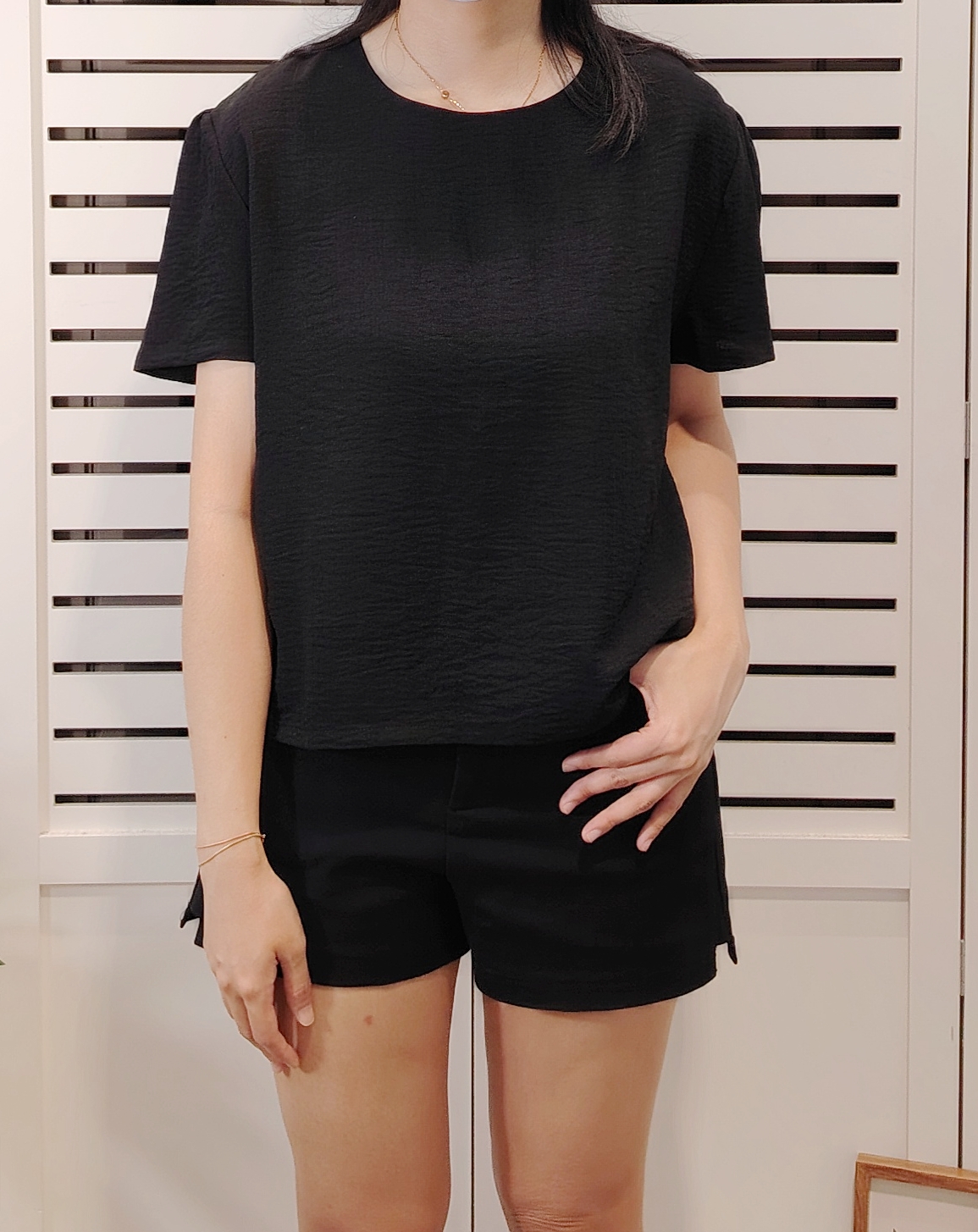 LY607 Micro Fiber Short Sleeve Blouse