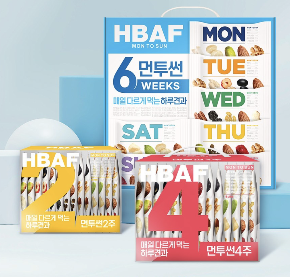 韓國 HBAF MON TO SUN 每日堅果 2週 / 4週組 ｜Everyday Nuts