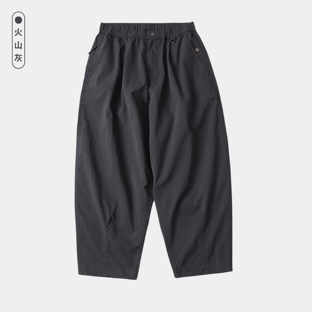 寬版格紋九分褲